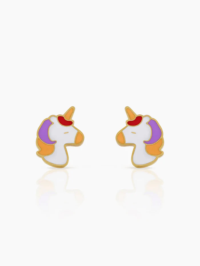 UniPop Unicorn 18K Gold Plated Kids Stud Earrings