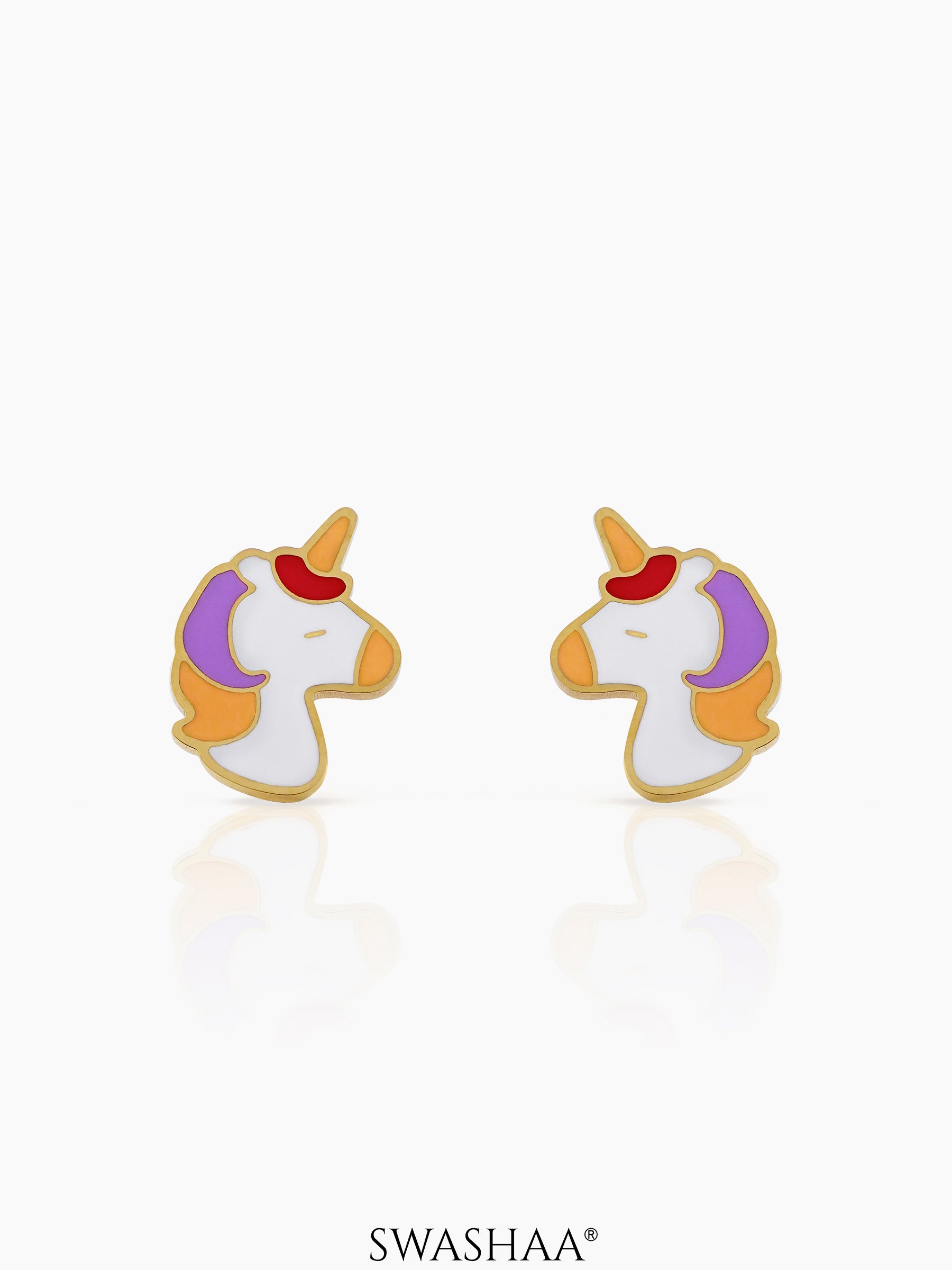 UniPop Unicorn 18K Gold Plated Kids Stud Earrings
