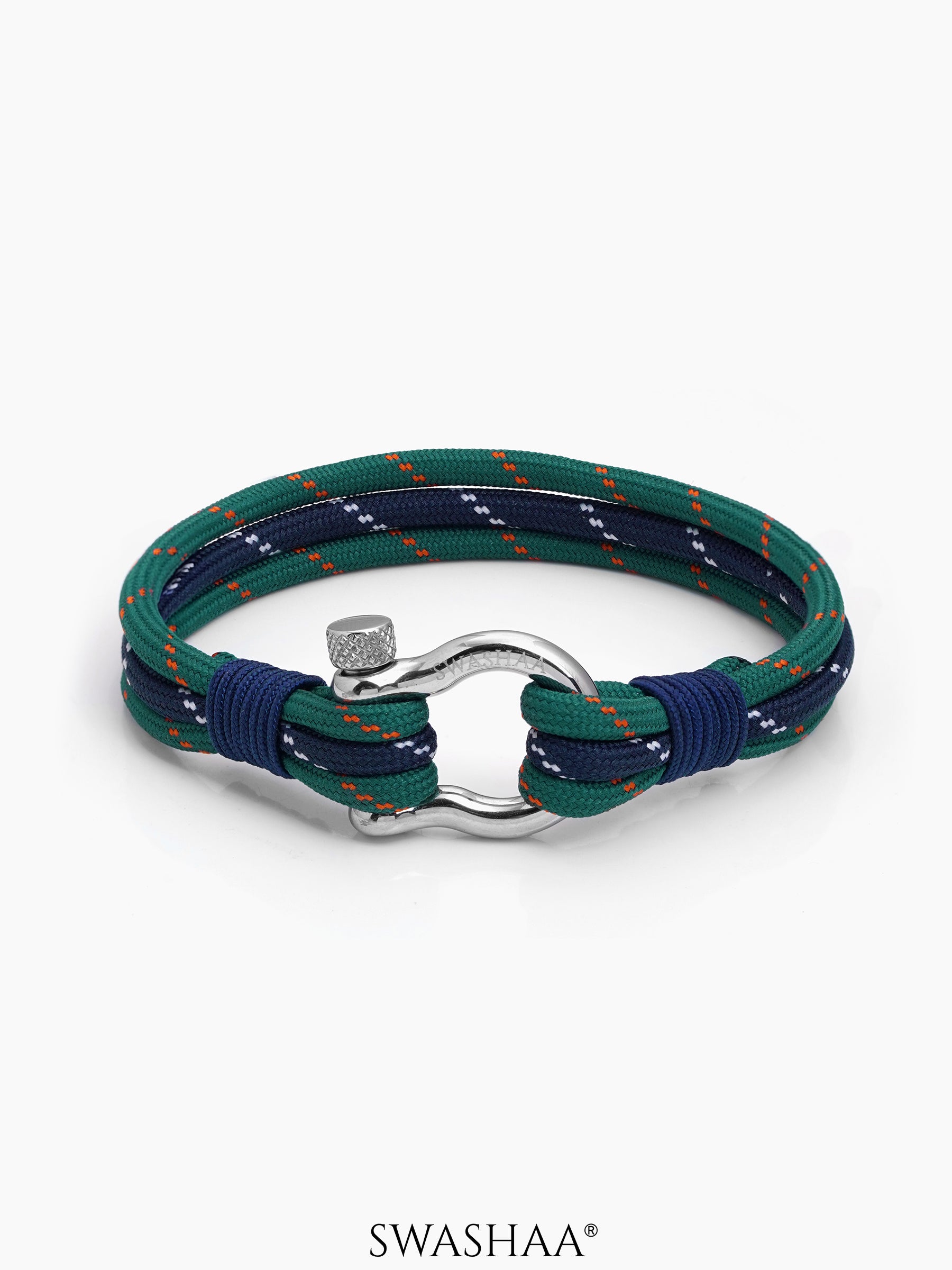 Vaelon Men’s Rope Bracelet Green-Blue