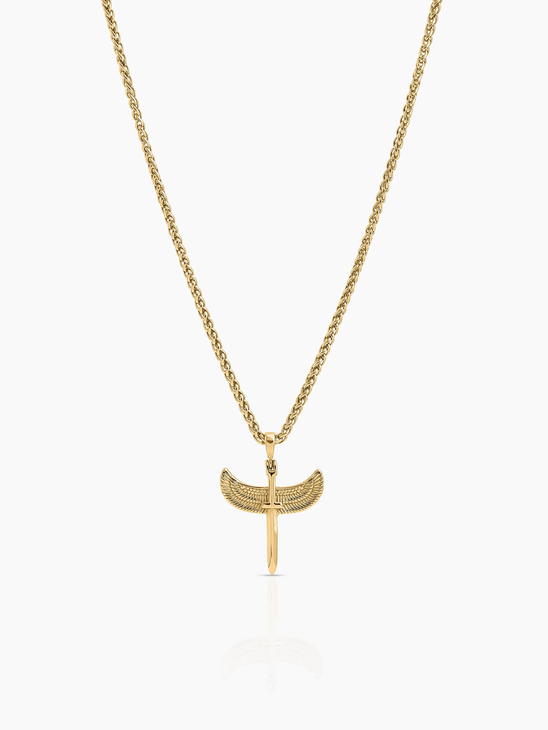 Vaelor Winged Sword 18K Gold Plated Men’s Chain Pendant Gold