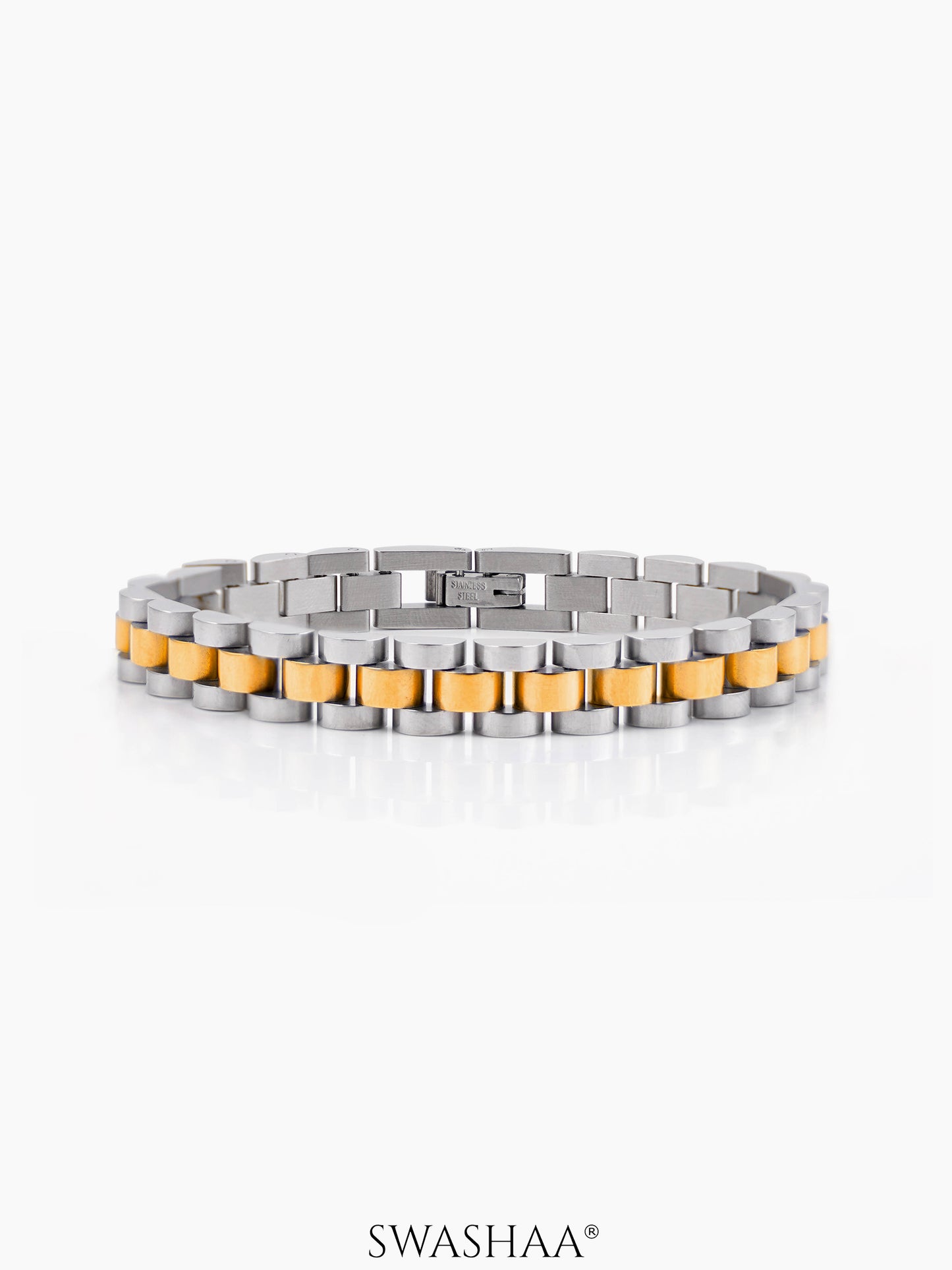 Valdez Men's Bracelet Silver - 18K Gold Plated 10 MM