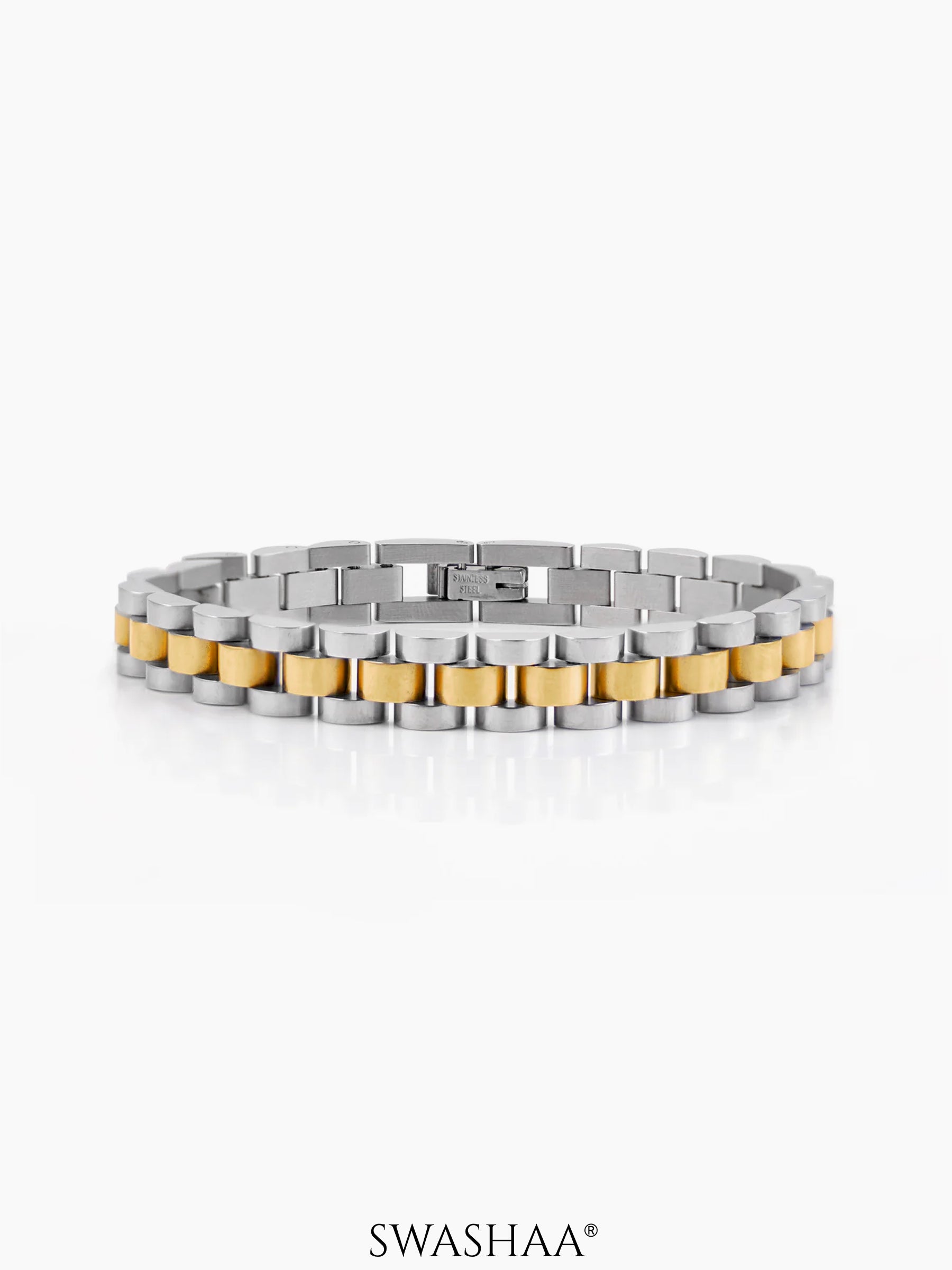 Valdez Women's Watch Belt Bracelet Silver - 18K Gold Plated 8 MM