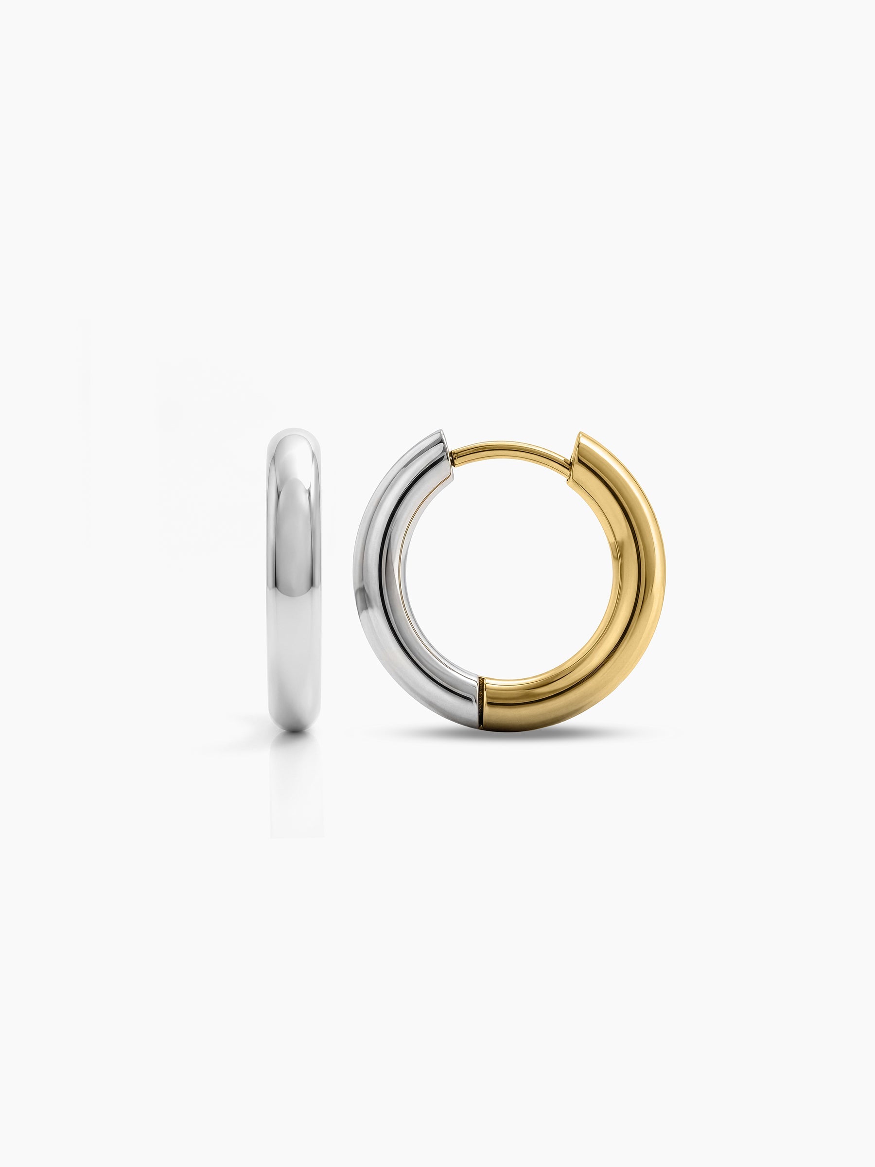 Vano Silver - 18K Gold Plated Women's Earrings Silver - Gold
