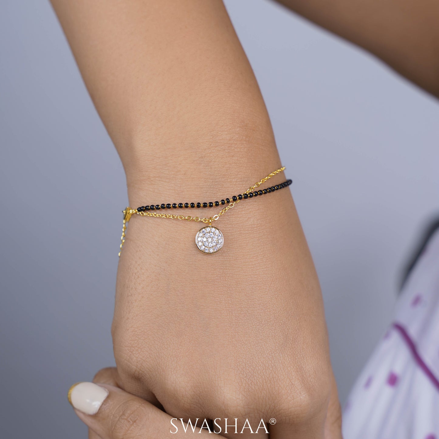 Vanya Layered 14K Gold Plated Mangalsutra Bracelet