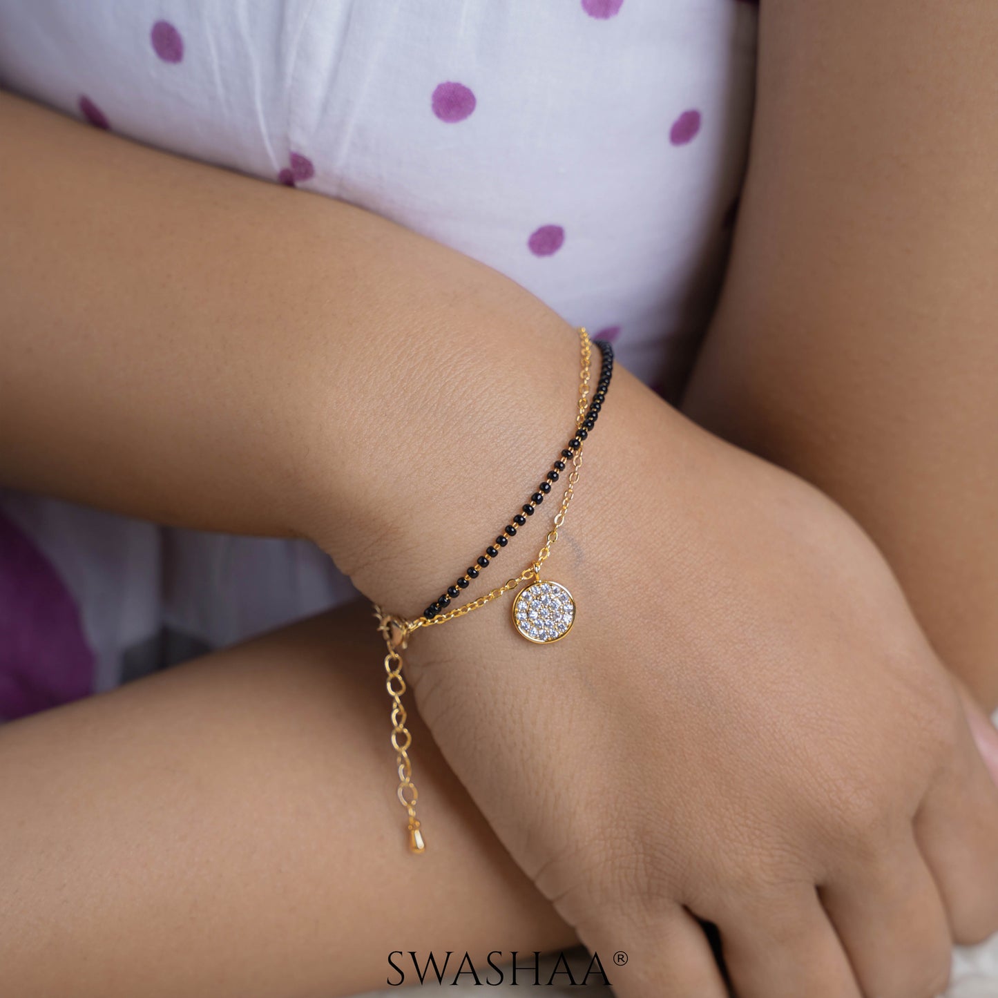 Vanya Layered 14K Gold Plated Mangalsutra Bracelet