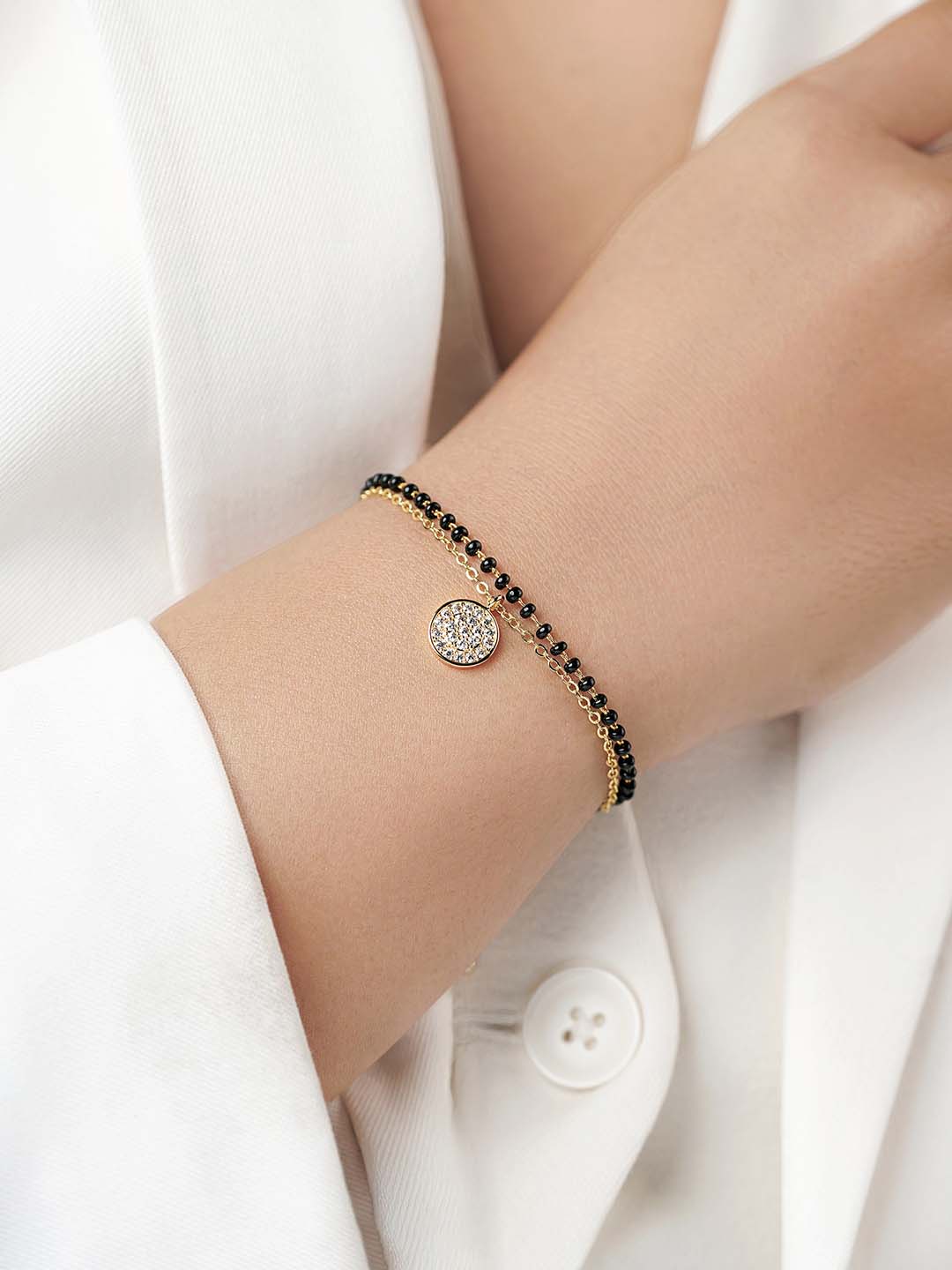 Vanya Layered 14K Gold Plated Mangalsutra Bracelet