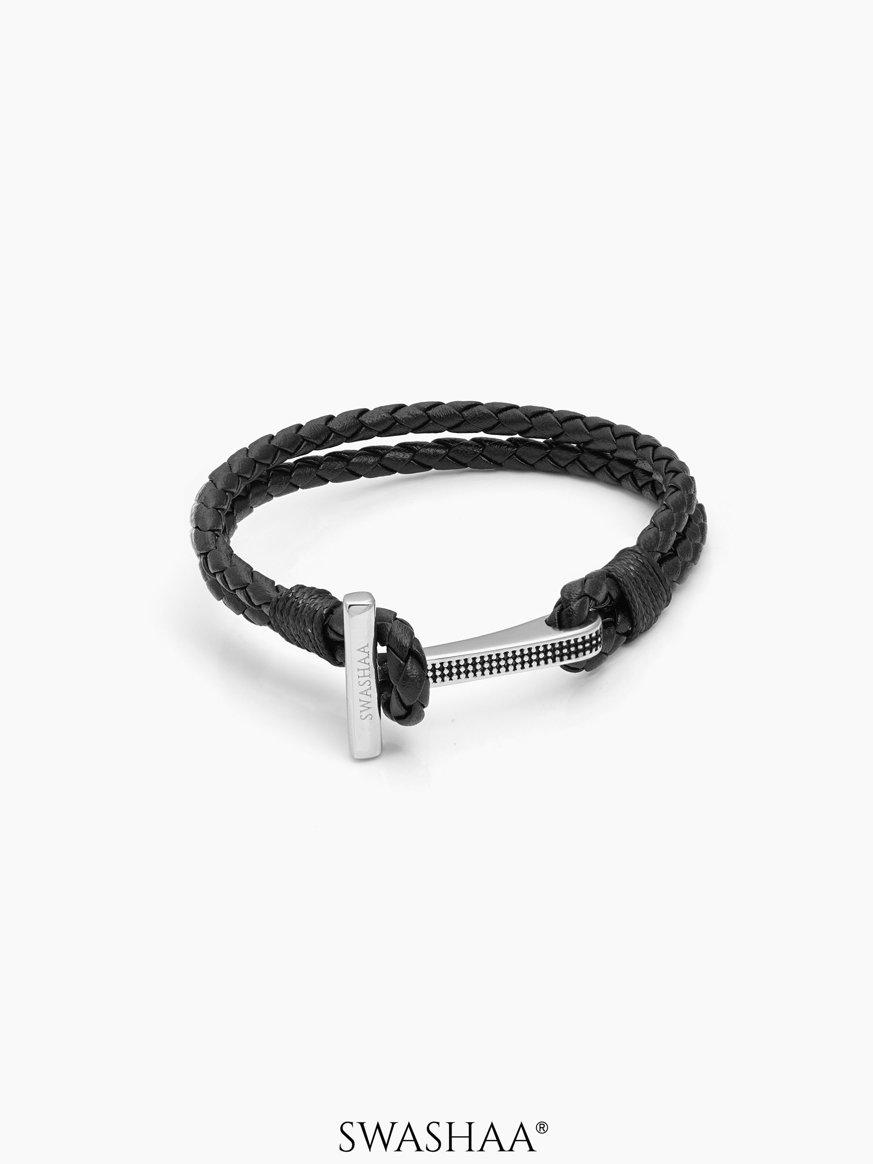 Varnel Men's Leather Bracelet Black