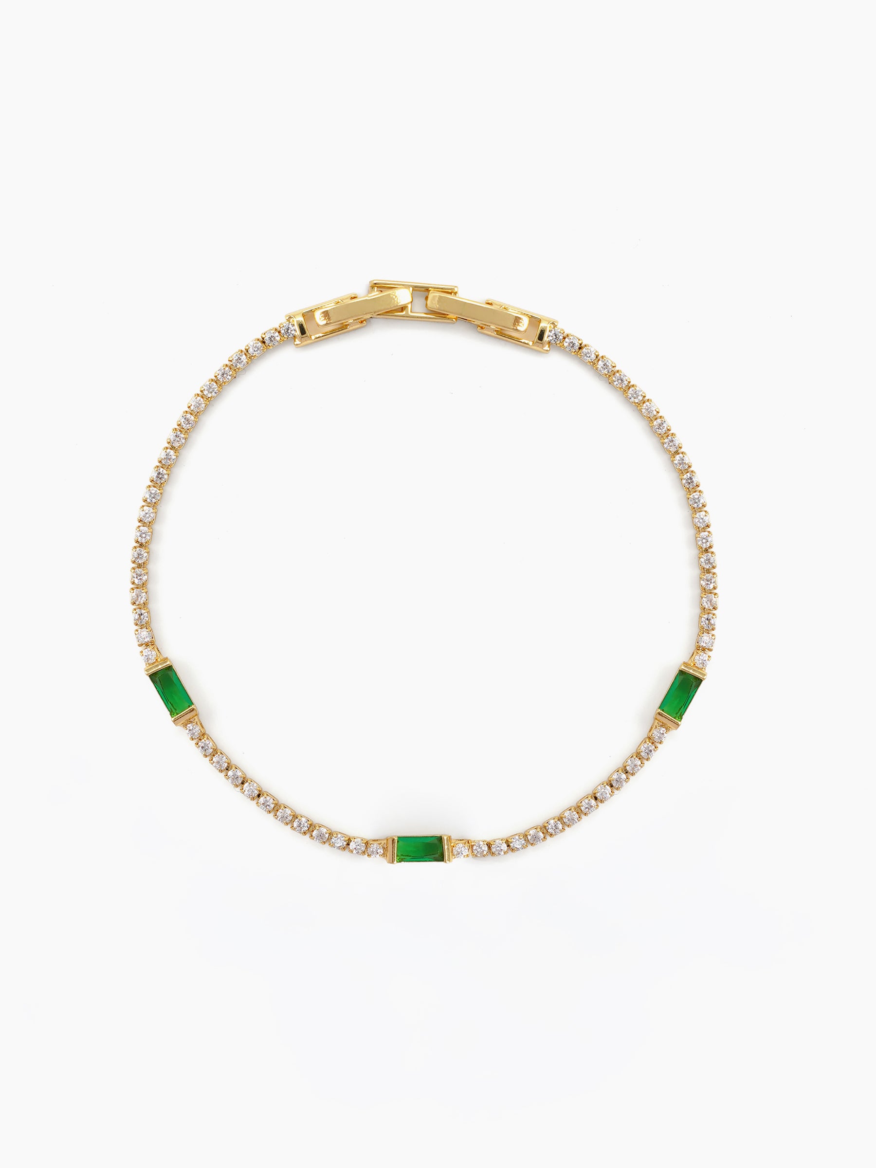 Vedant Emerald Diamond 18K Gold Plated Rakhi Gold