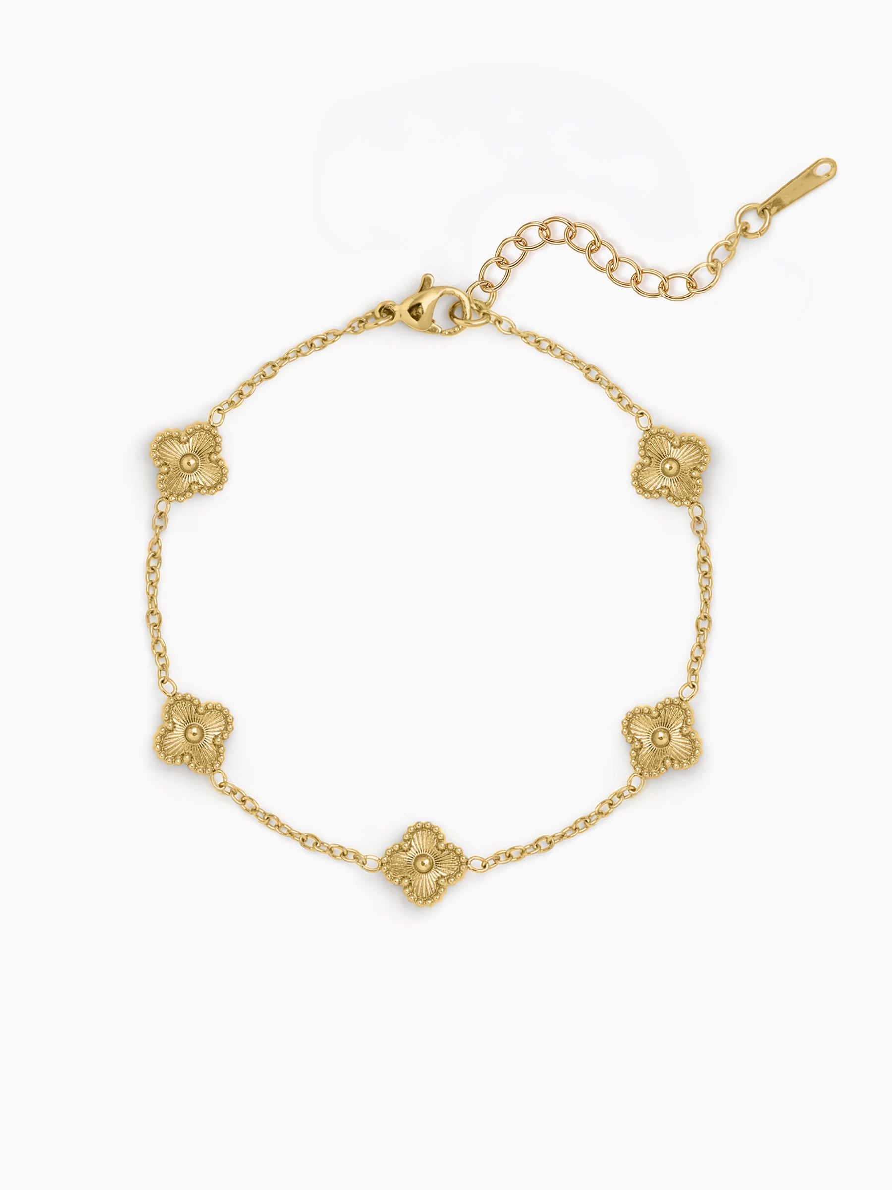 Velmira Clover Charm 18K Gold Plated Rakhi Gold
