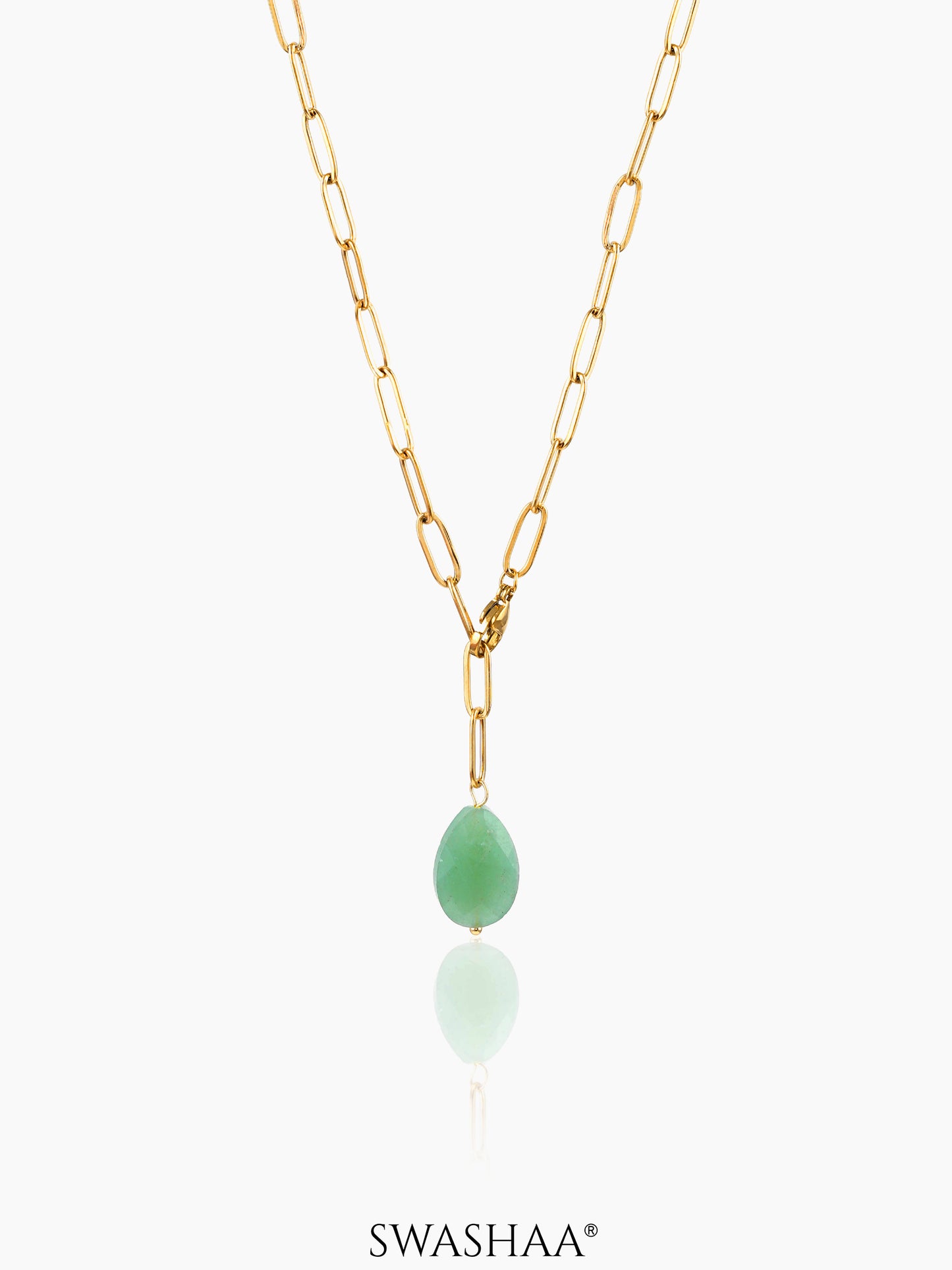Verdure Drop 18K Gold Plated Necklace Gold