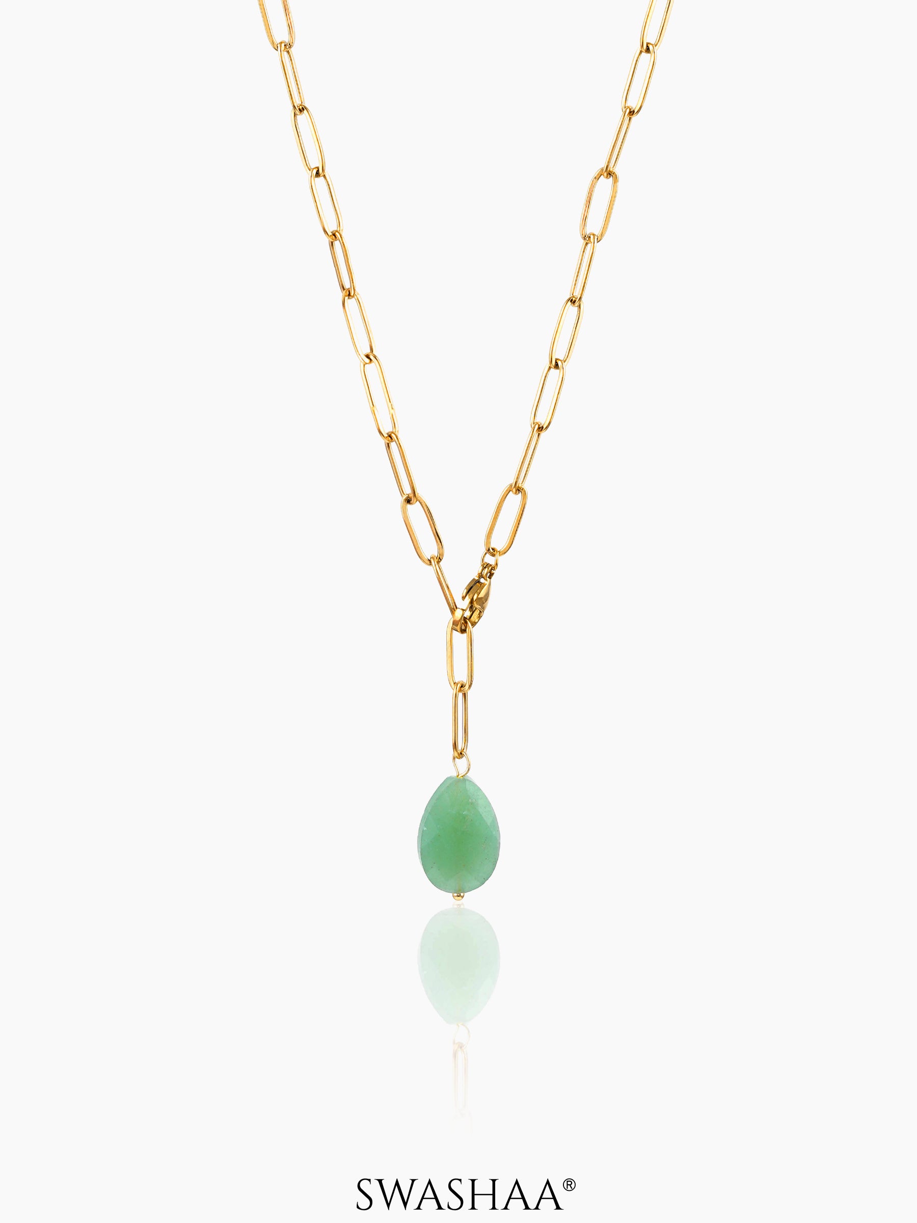 Verdure Drop 18K Gold Plated Necklace Gold