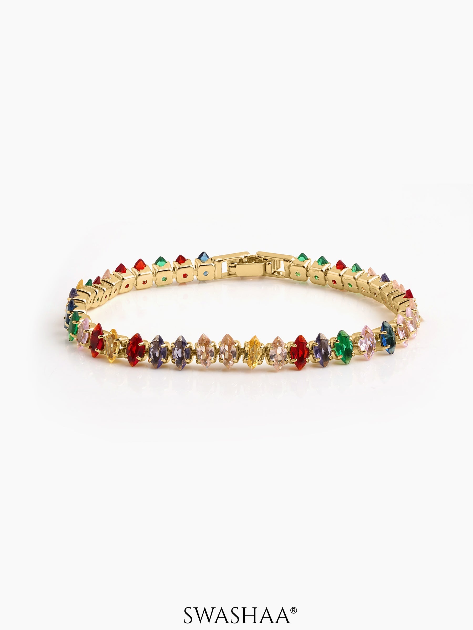 Veyra Diamond Tennis Women's Bracelet Multi - 18K Gold Plated