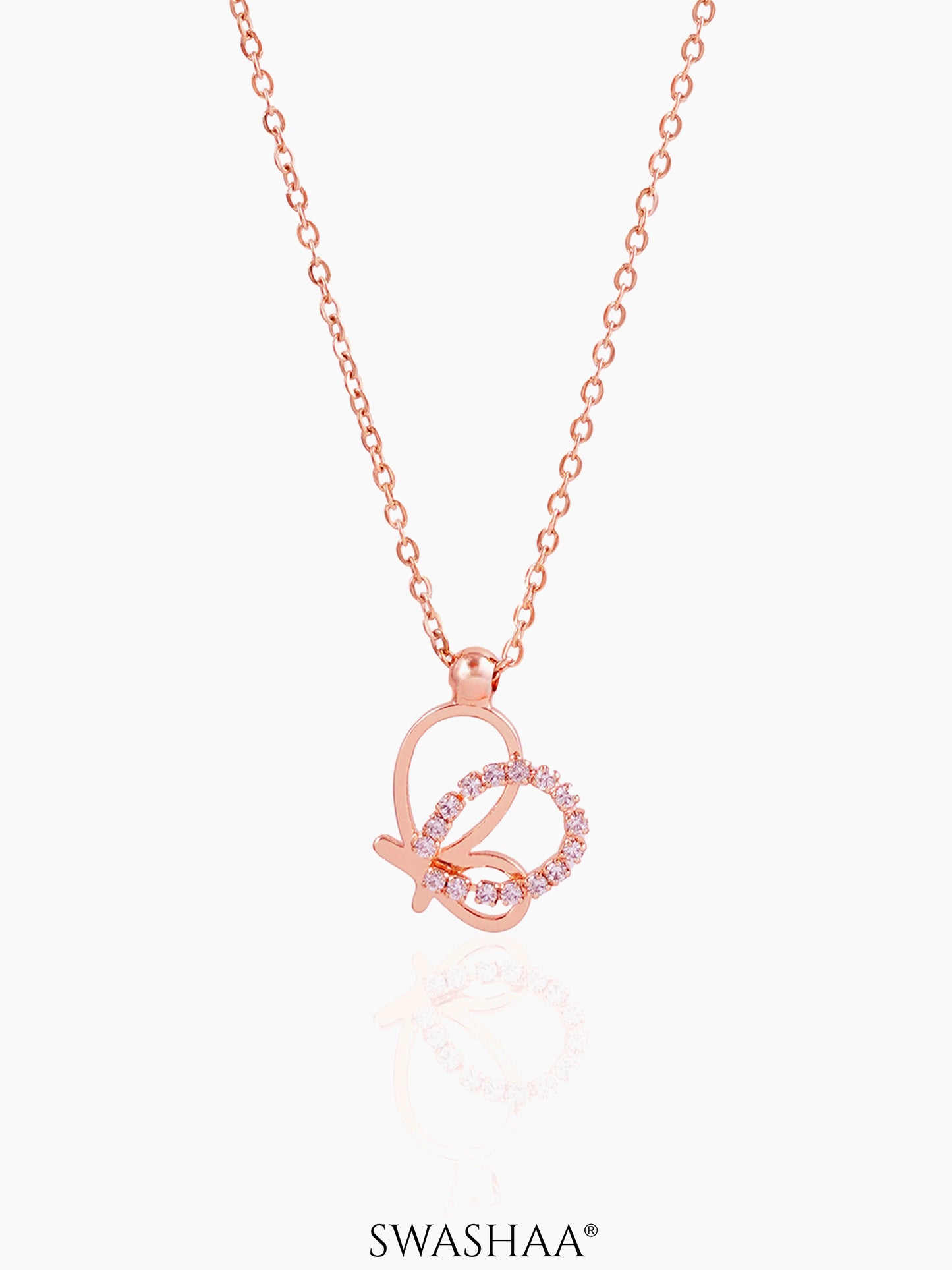 Volar Butterfly Necklace Rosegold Plated
