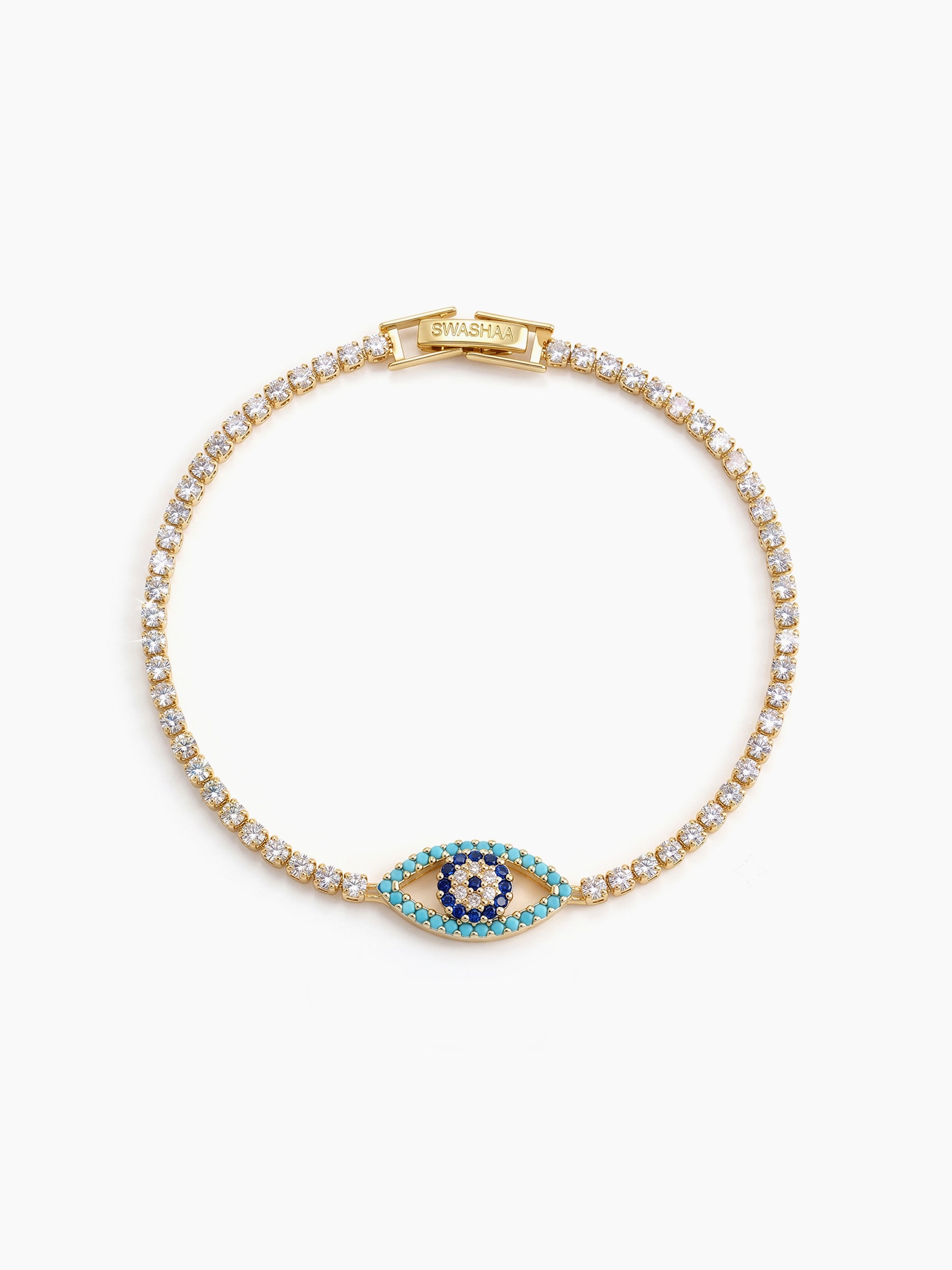 Vyan Evil Eye Diamond 18K Gold Plated Rakhi Gold