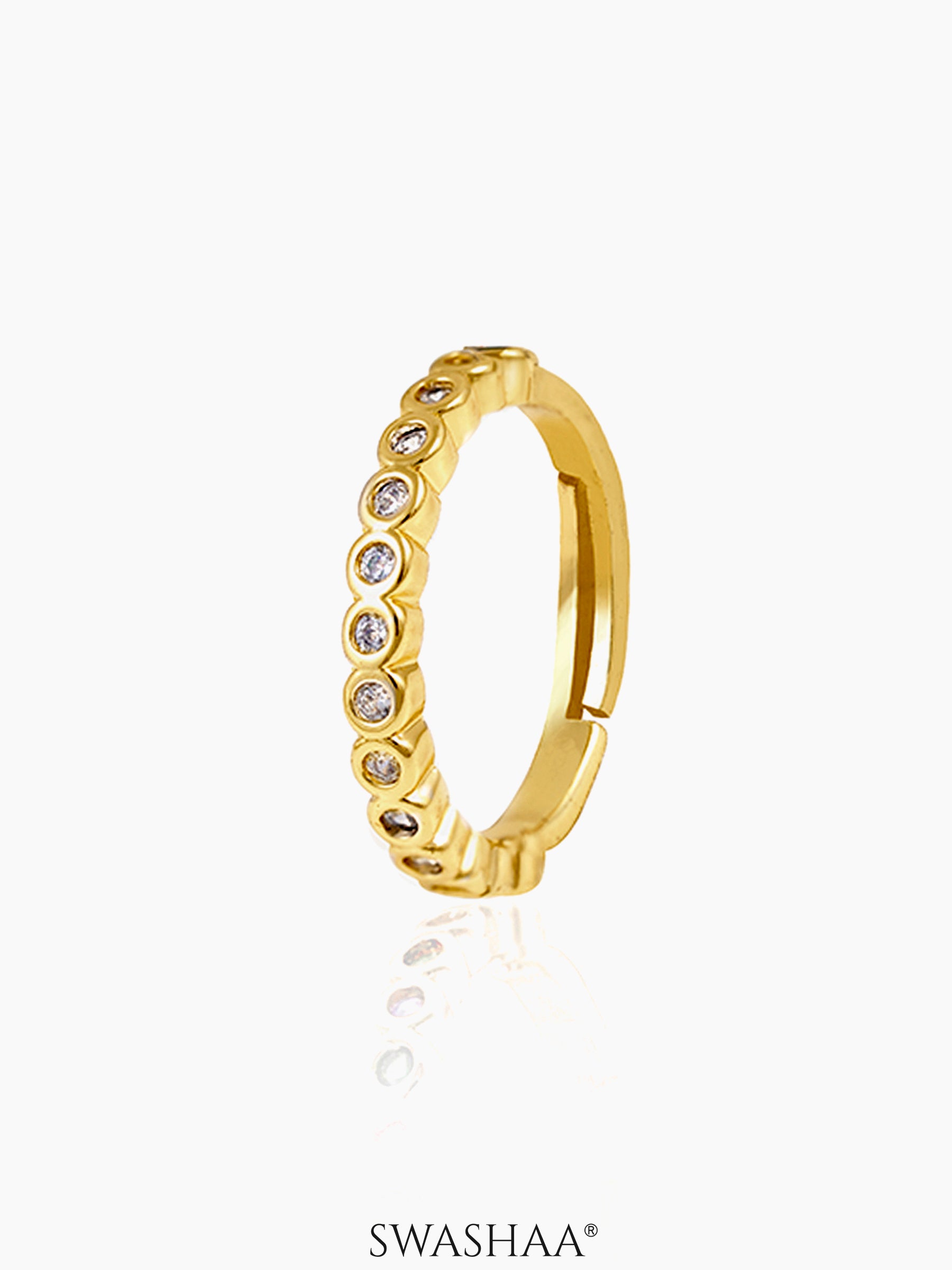 Wisha Band 18K Gold Plated Ring White-18K Gold Plated