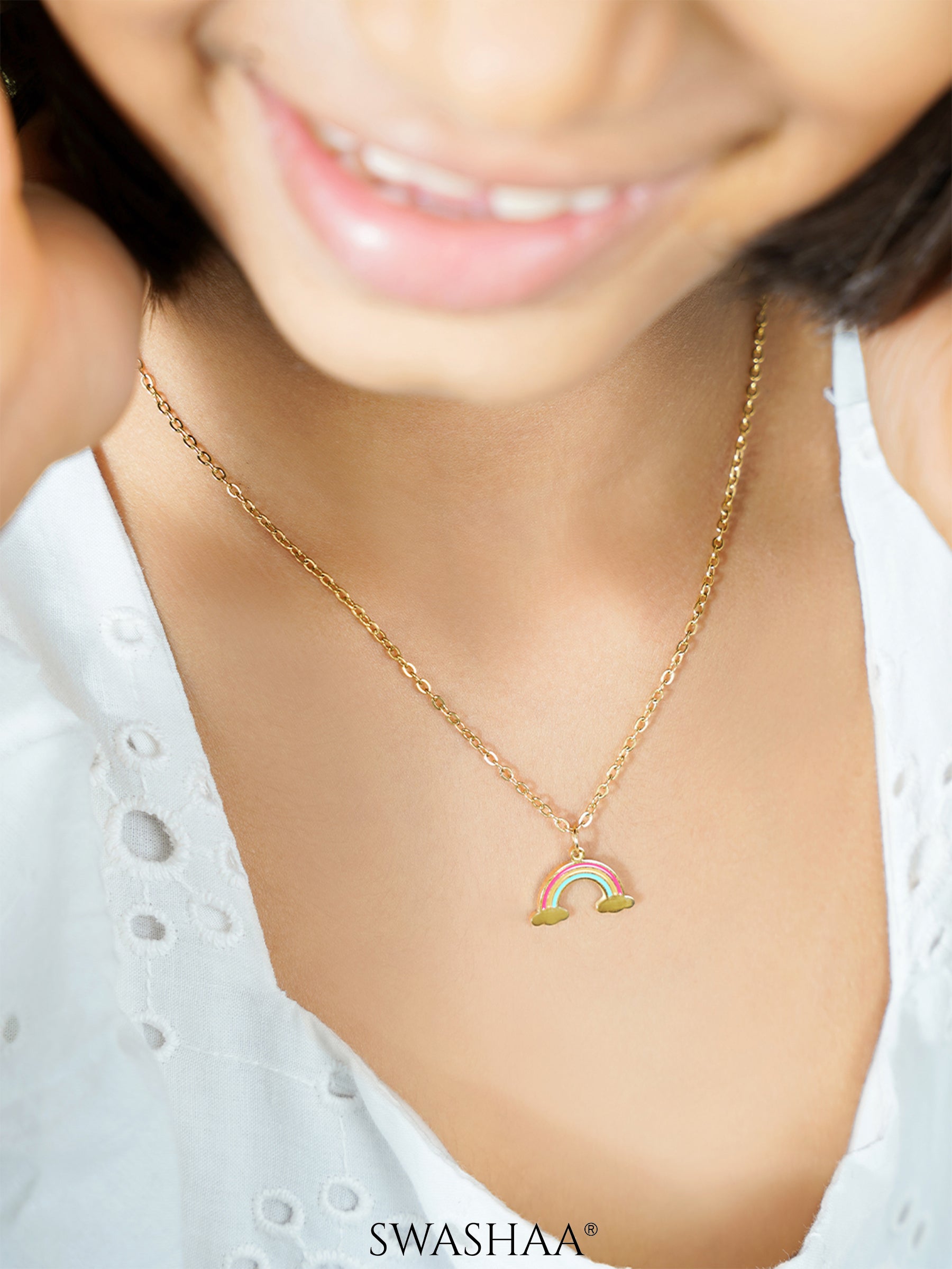 Wow Rainbow 18K Gold Plated Kid's Pendant Necklace
