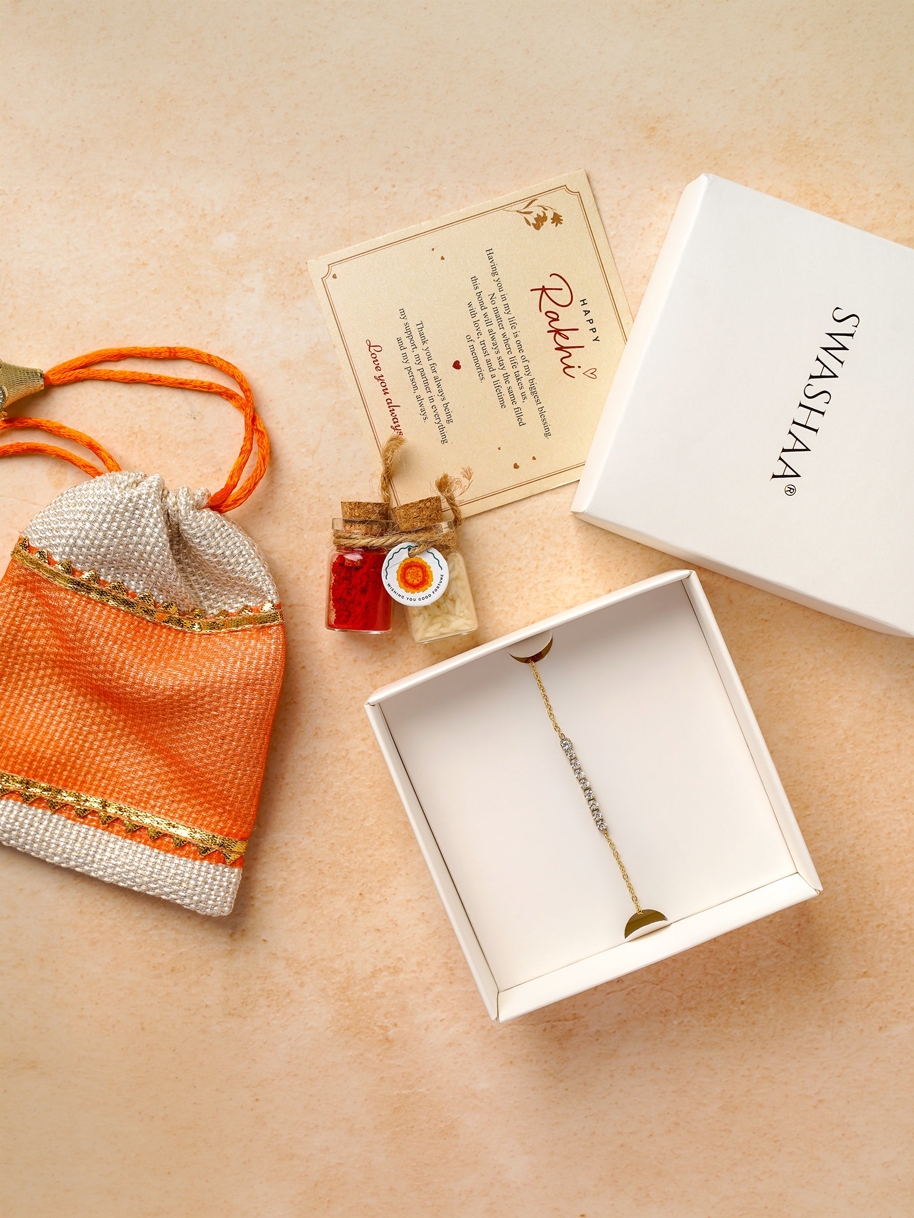 Yash Diamond 18K Gold Plated Rakhi