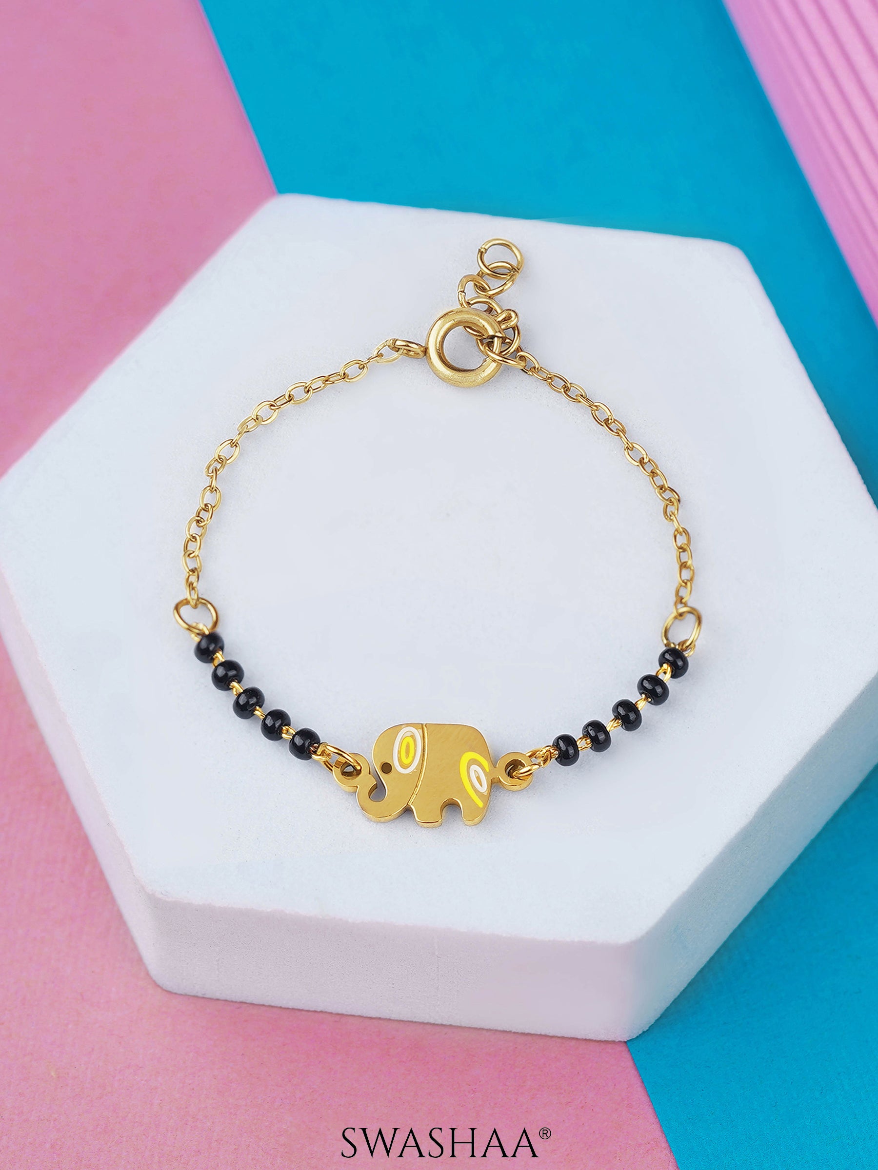 Yolo Elephant 18K Gold Plated Kid's Nazariya Bracelet