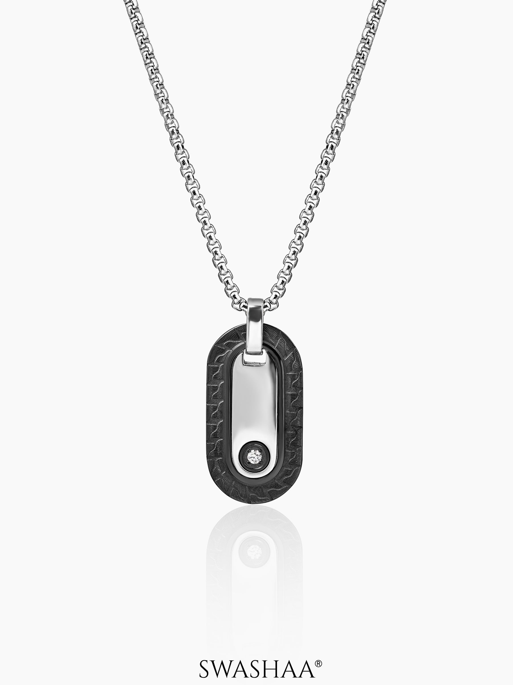 Zarvox Edge Men's Chain Pendant Black-Silver