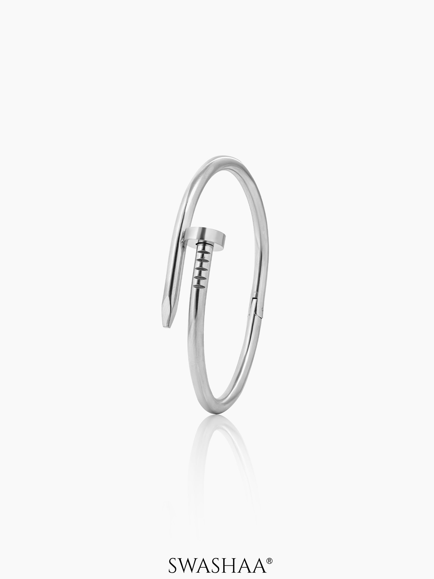 Zayden Solid Nail Women's Bracelet Silver