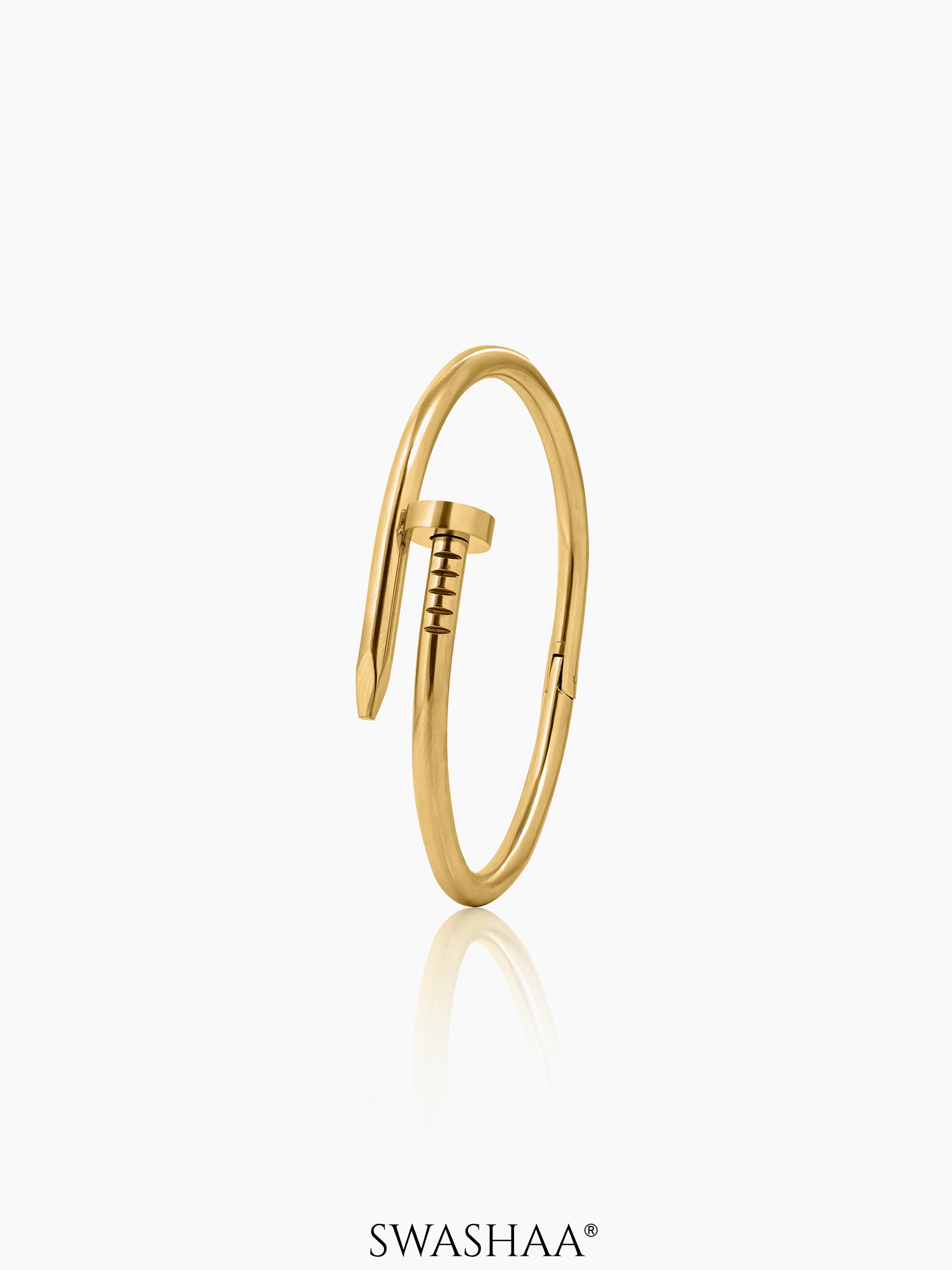 Zayden Solid Nail Women's Bracelet 18K Gold Plated