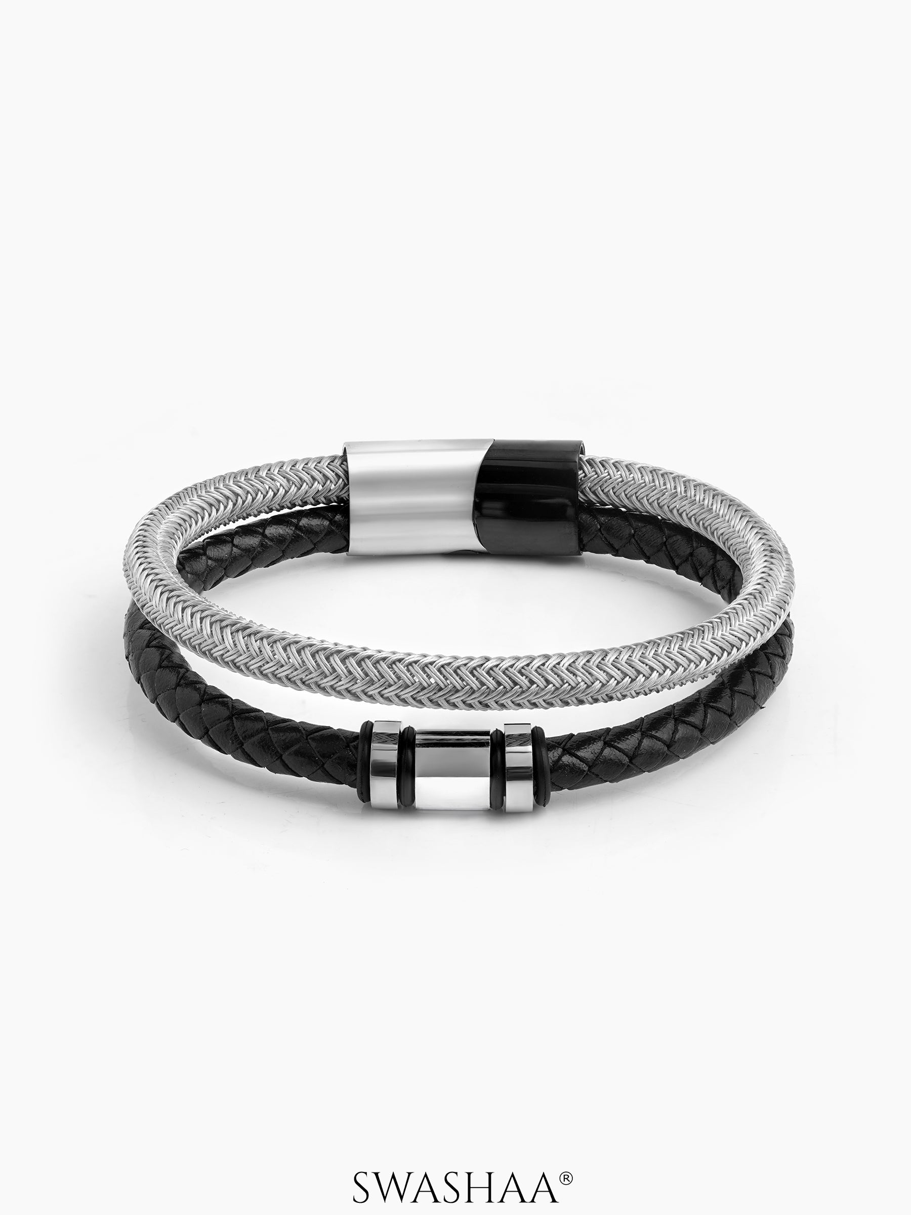 Zayric Men's Leather Bracelet Black