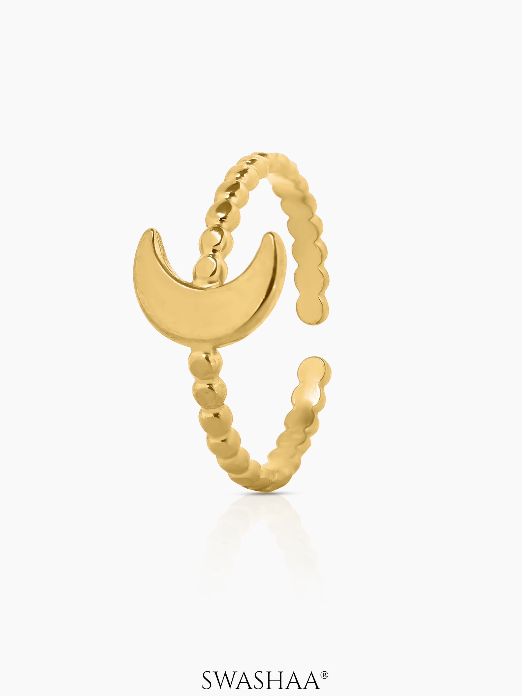 Zeus Moon 18K Gold Plated Ring Gold