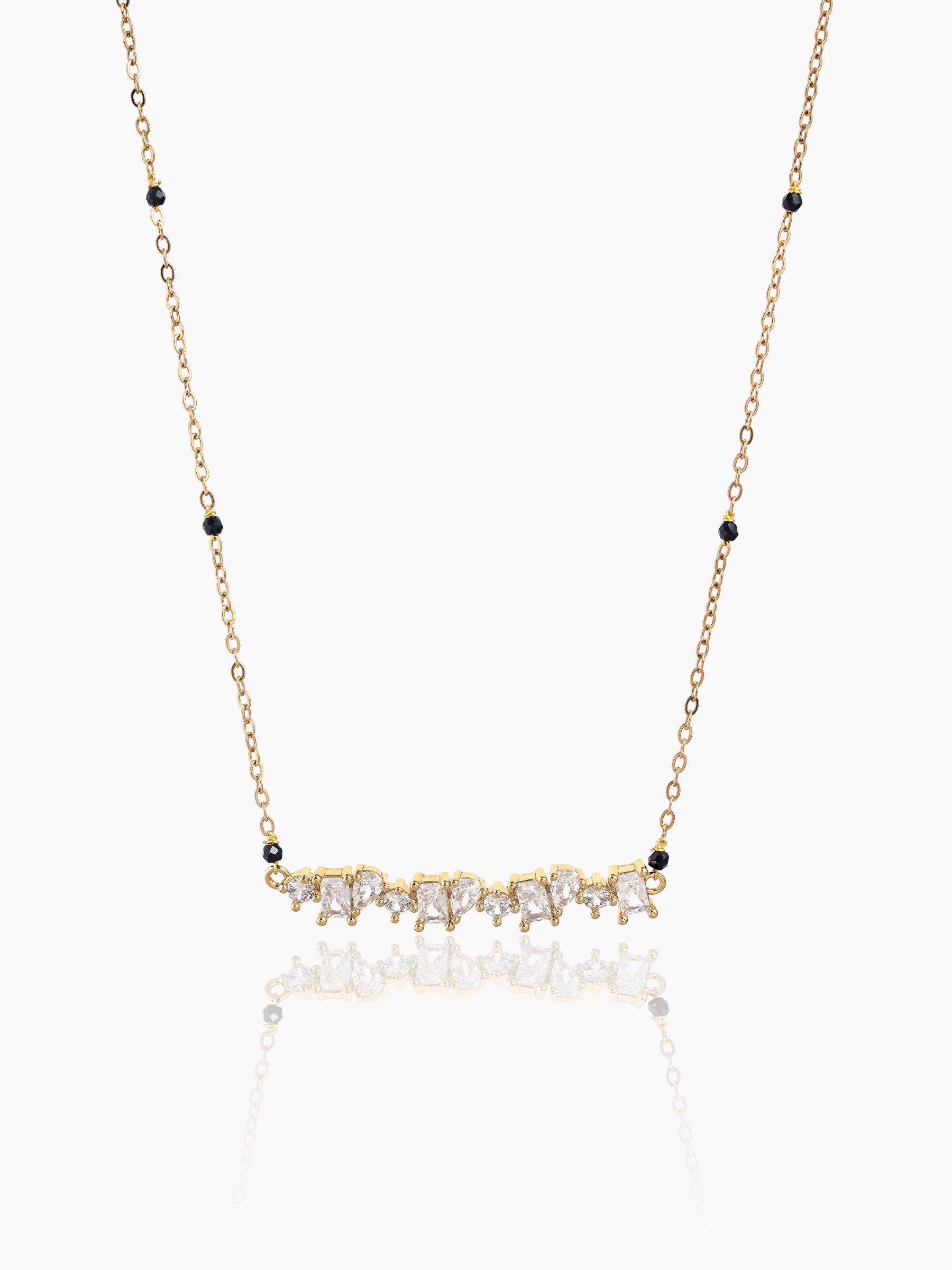 Zivelle Solitaire Cluster Bar 18K Gold Plated Mangalsutra Gold