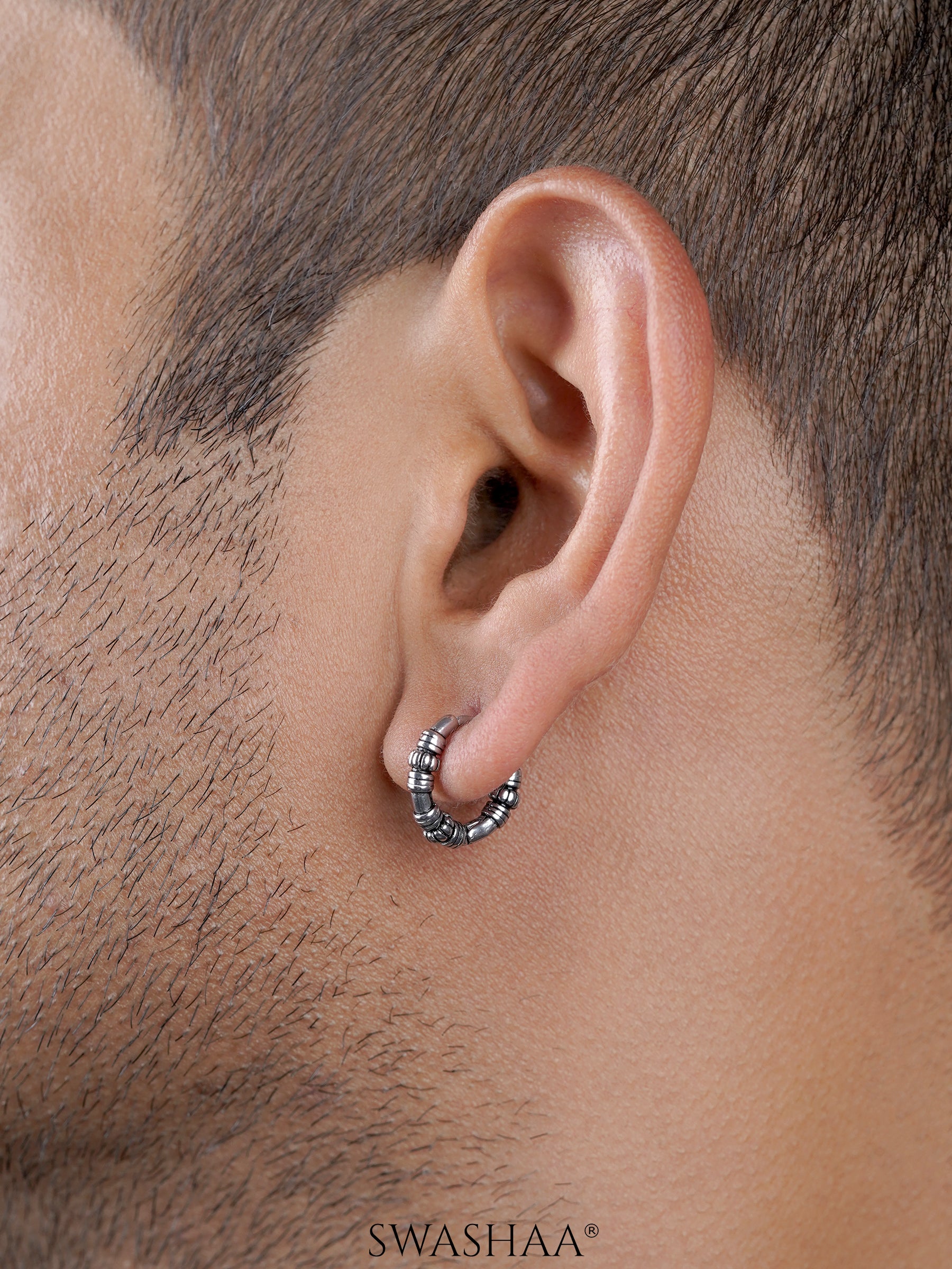 Zorik Tribal Men's Hoop Earrings