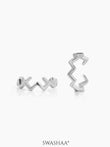 Axis Wave Cuff Earrings Silver