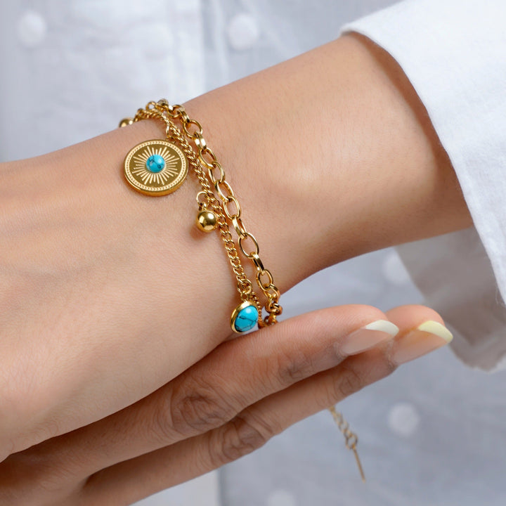 Aahana Eye 18K Gold Plated Bracelet Gold