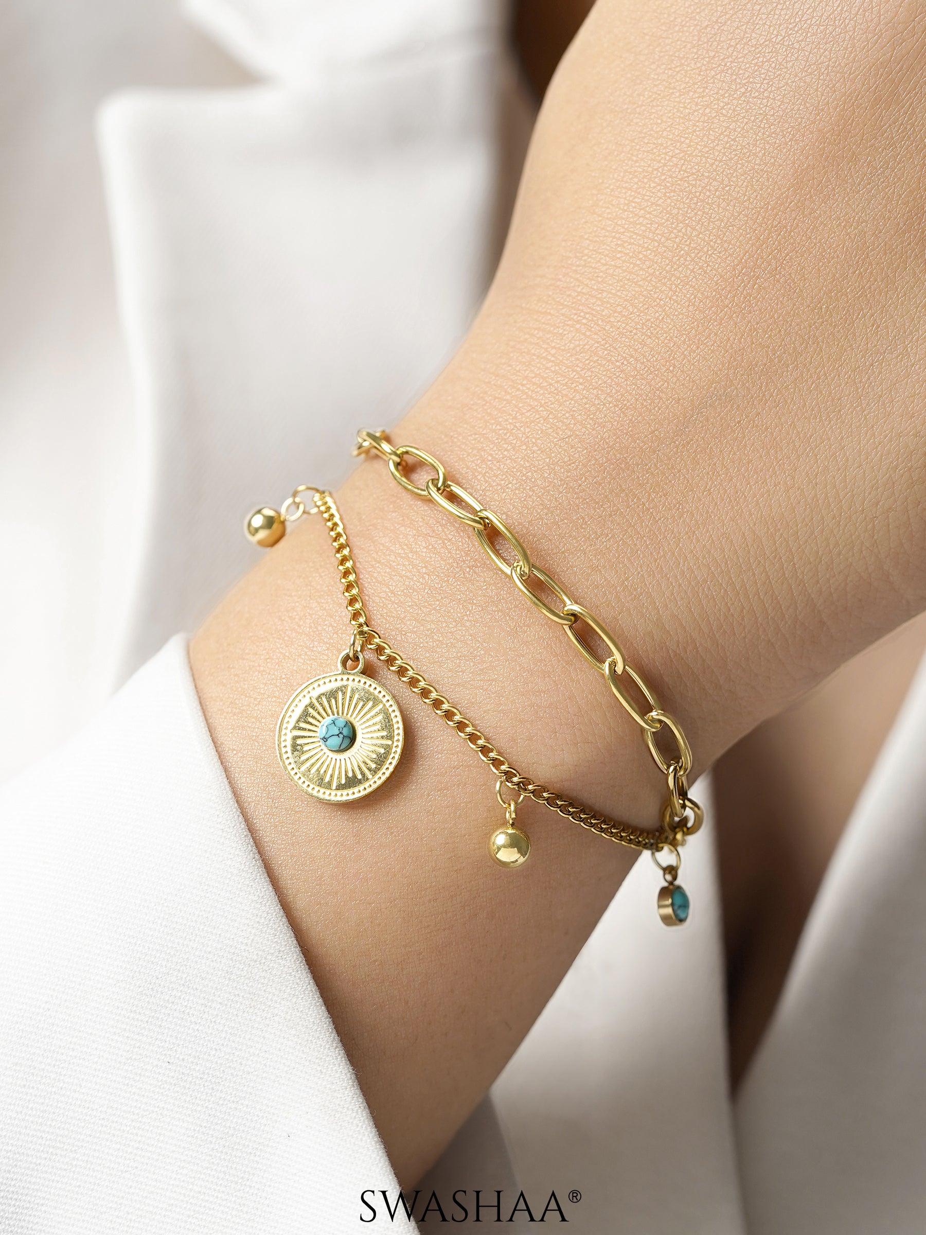 Aahana Eye 18K Gold Plated Bracelet