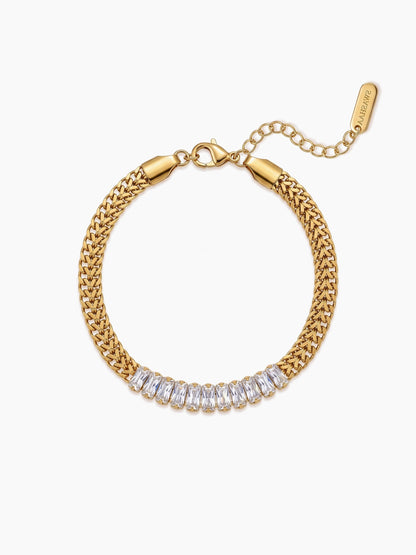 Aariv Diamond Baguette 18K Gold Plated Rakhi Gold