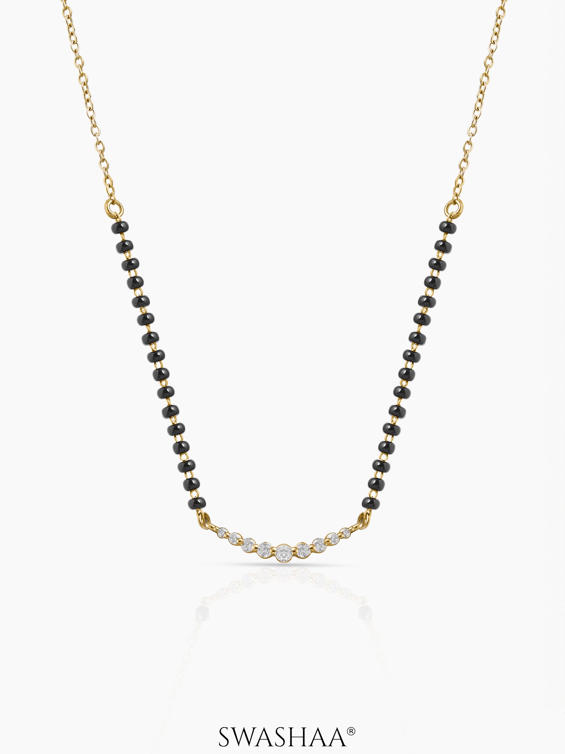 Aarunya Diamond Bar Mangalsutra 18K Gold Plated