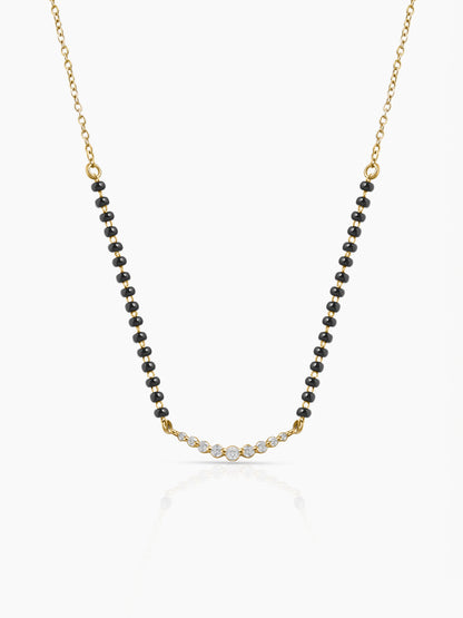 Aarunya Diamond Bar 18K Gold Plated Mangalsutra Gold