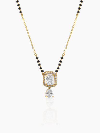 Aarvika Solitaire Pear Drop 18K Gold Plated Mangalsutra Gold