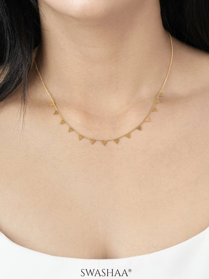 Aarya Trigon Gleam 18K Gold Plated Choker