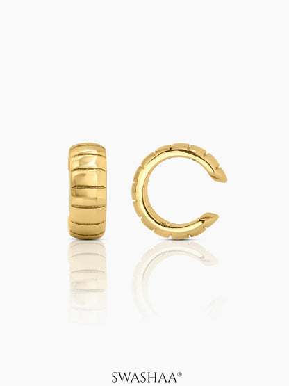 Abby Ribbed Ear Cuffs 18K Gold Plated
