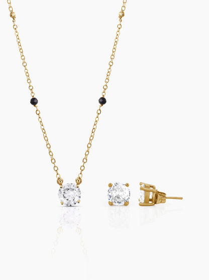 Adia 18K Gold Plated Mangalsutra Jewelry Set Of 2 - Necklace & Earrings Gold