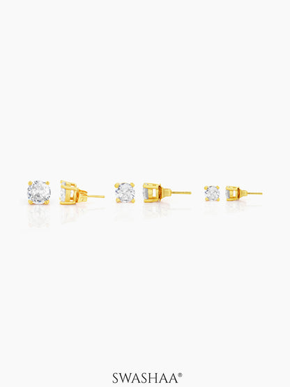 Adia Round Cut Solitaire Women's Stud Earrings