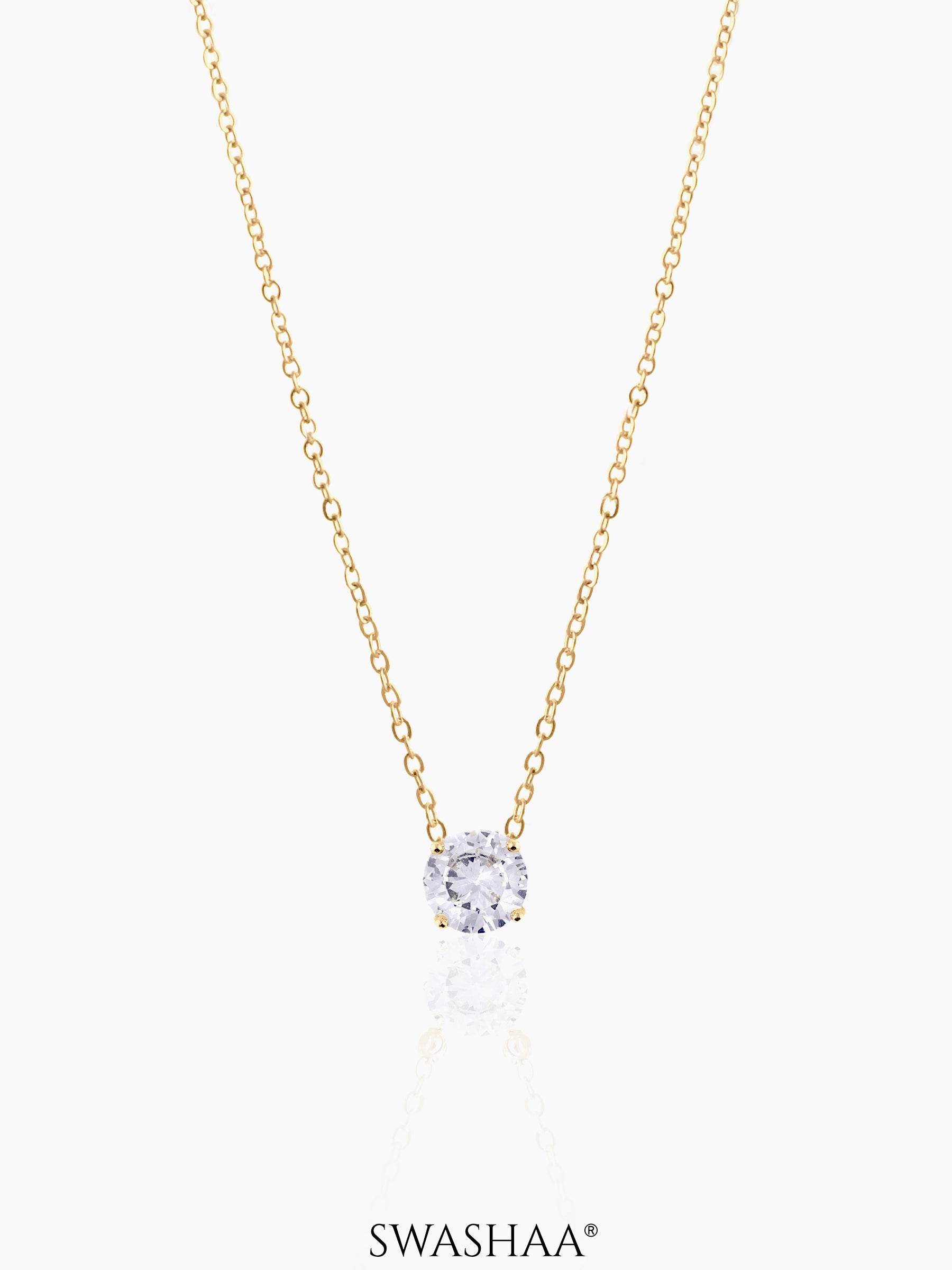 Adia Solitaire 18K Gold Plated Necklace Gold