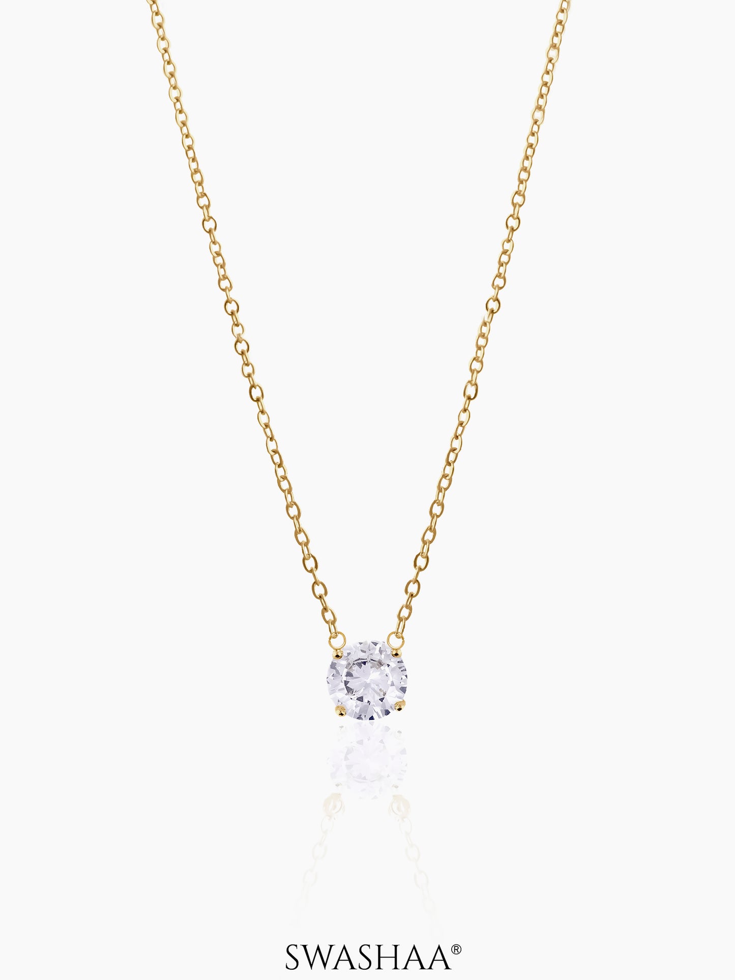 Adia Solitaire 18K Gold Plated Necklace Gold