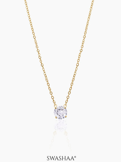 Adia Solitaire 18K Gold Plated Necklace Gold