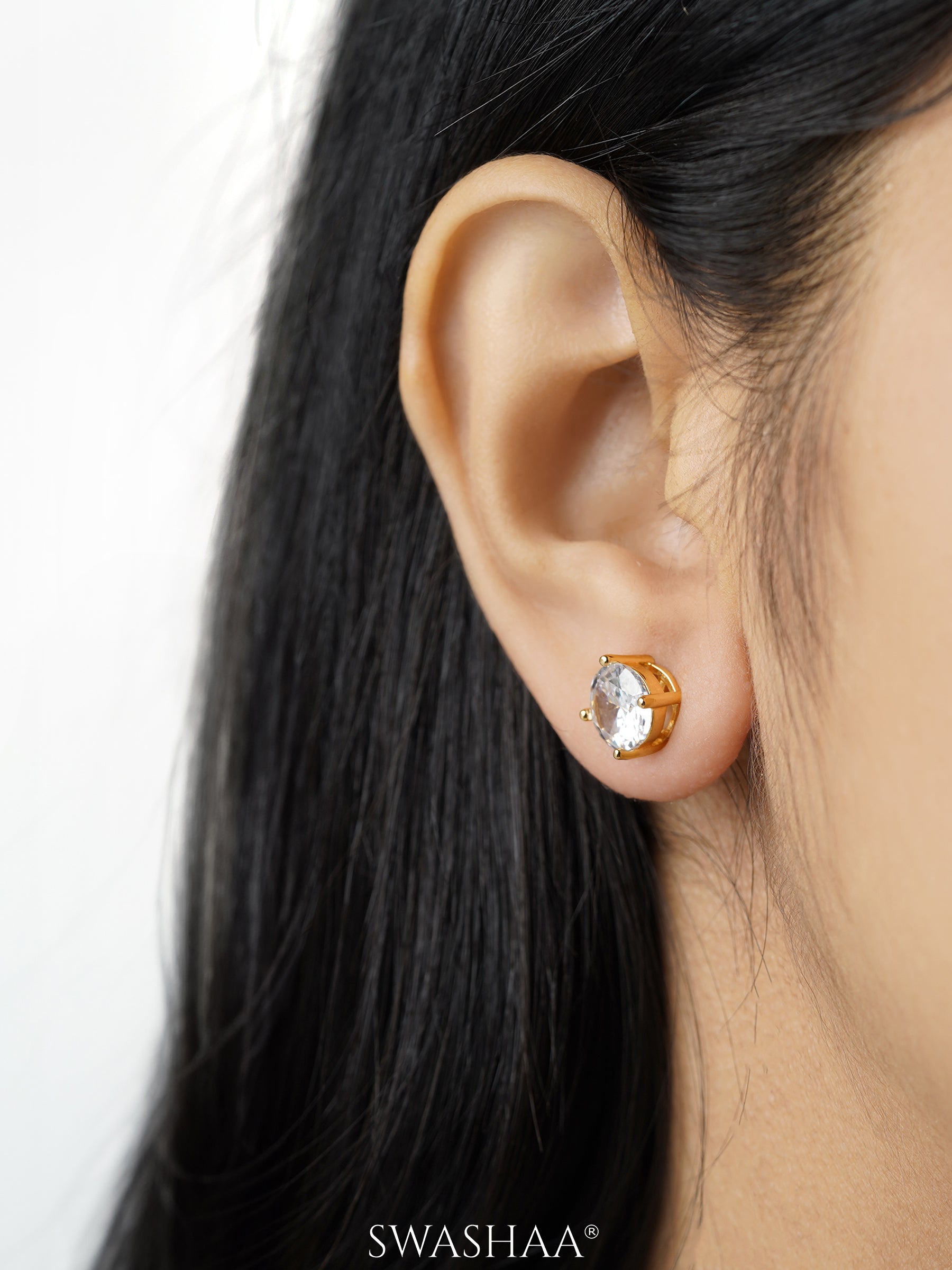 Adia Round Cut Solitaire Women's Stud Earrings