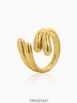 Aella Fluid Wrap Ring Gold