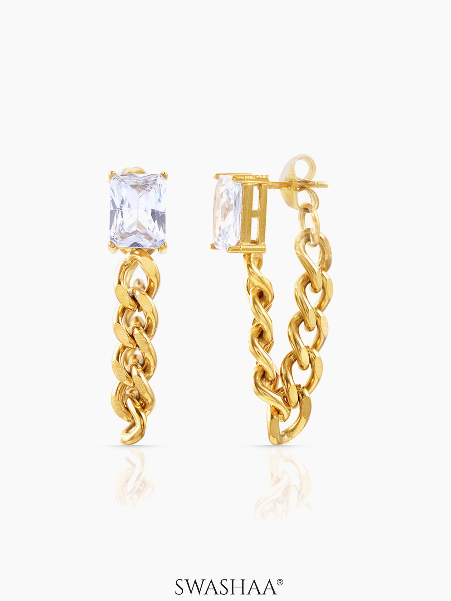 Agnes Chain 18K Gold Plated Earrings Gold