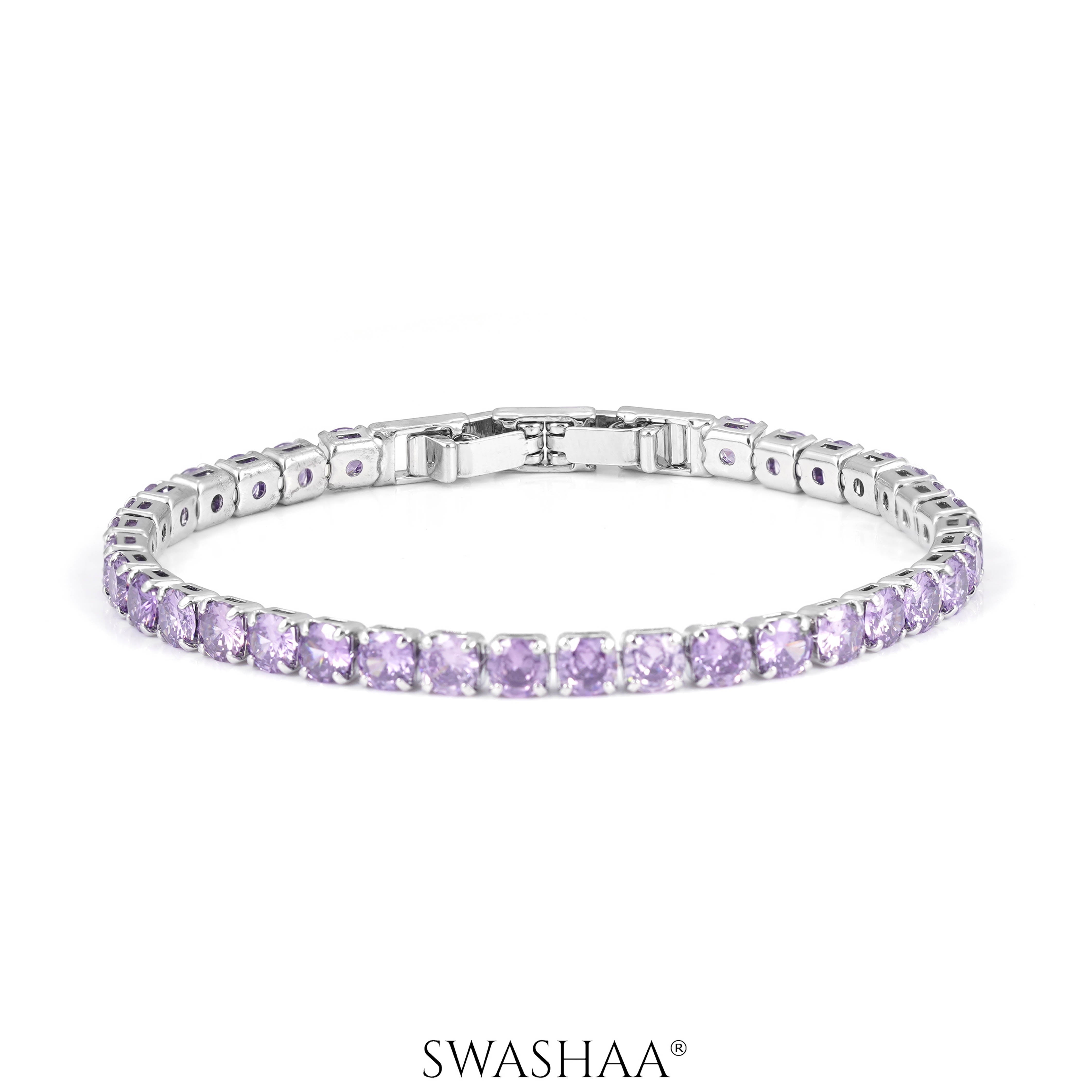 Orion Diamond Women's Bracelet Purple Silver