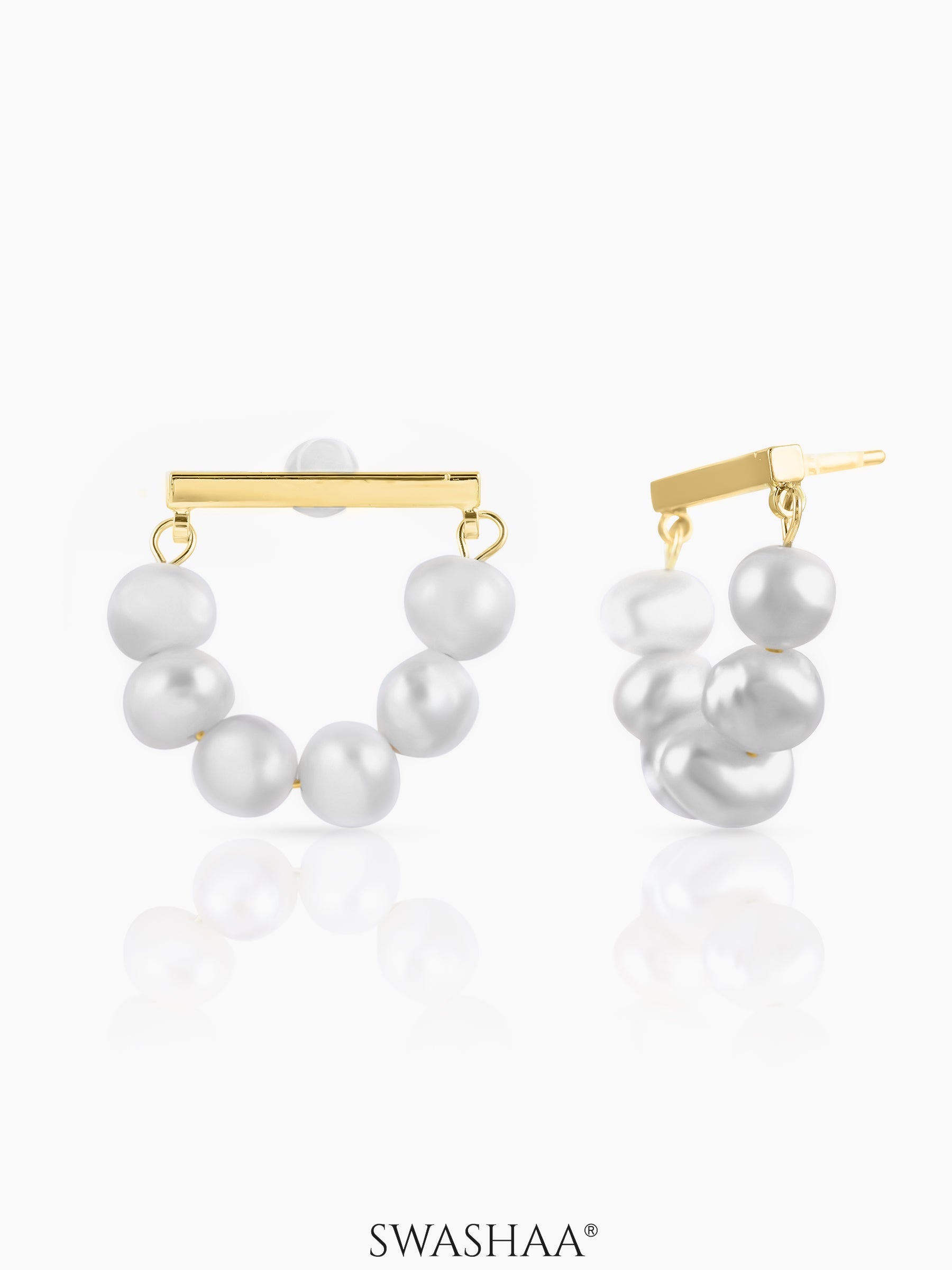Akoya Pearl 18K Gold Plated Earrings Gold