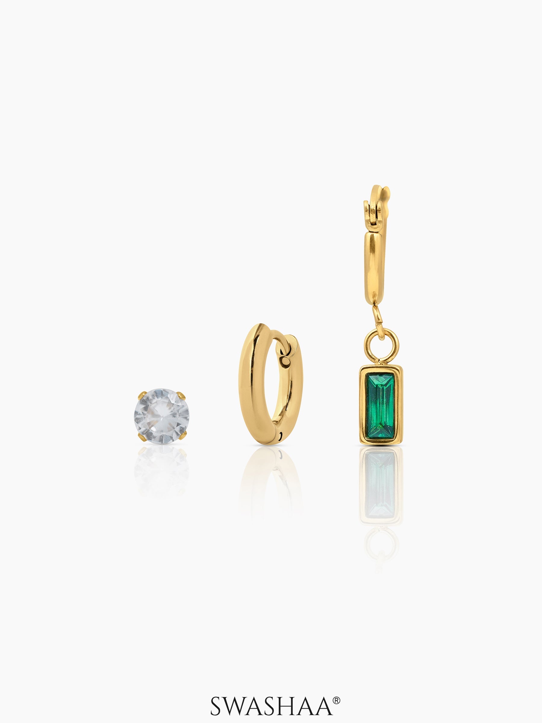 Alara Emerald Women's Earrings Set