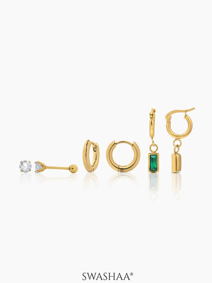Alara Emerald Women's Earrings Set